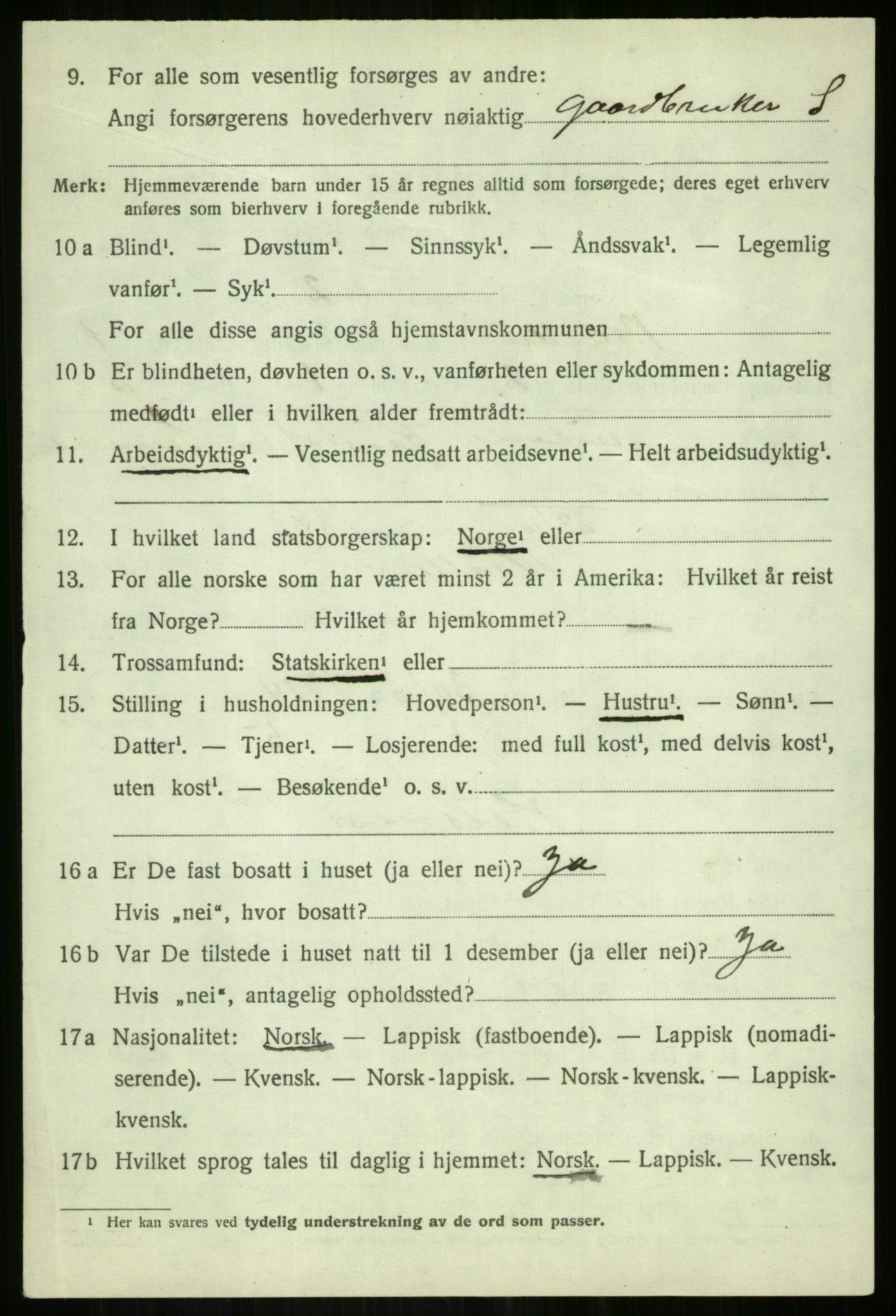 SATØ, 1920 census for Bardu, 1920, p. 642