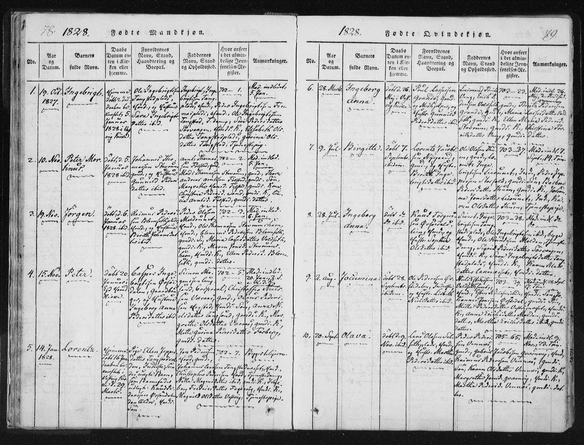 Ministerialprotokoller, klokkerbøker og fødselsregistre - Nord-Trøndelag, SAT/A-1458/744/L0417: Parish register (official) no. 744A01, 1817-1842, p. 78-79
