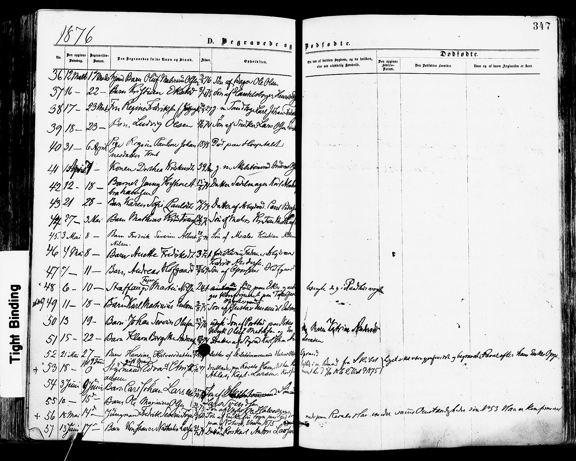 Tønsberg kirkebøker, AV/SAKO-A-330/F/Fa/L0010: Parish register (official) no. I 10, 1874-1880, p. 347