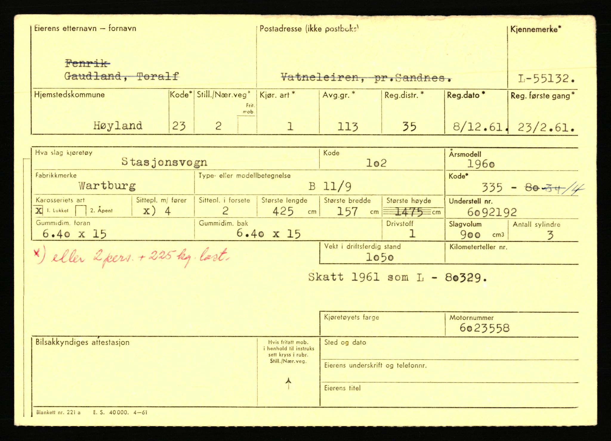 Stavanger trafikkstasjon, AV/SAST-A-101942/0/F/L0054: L-54200 - L-55699, 1930-1971, p. 1909