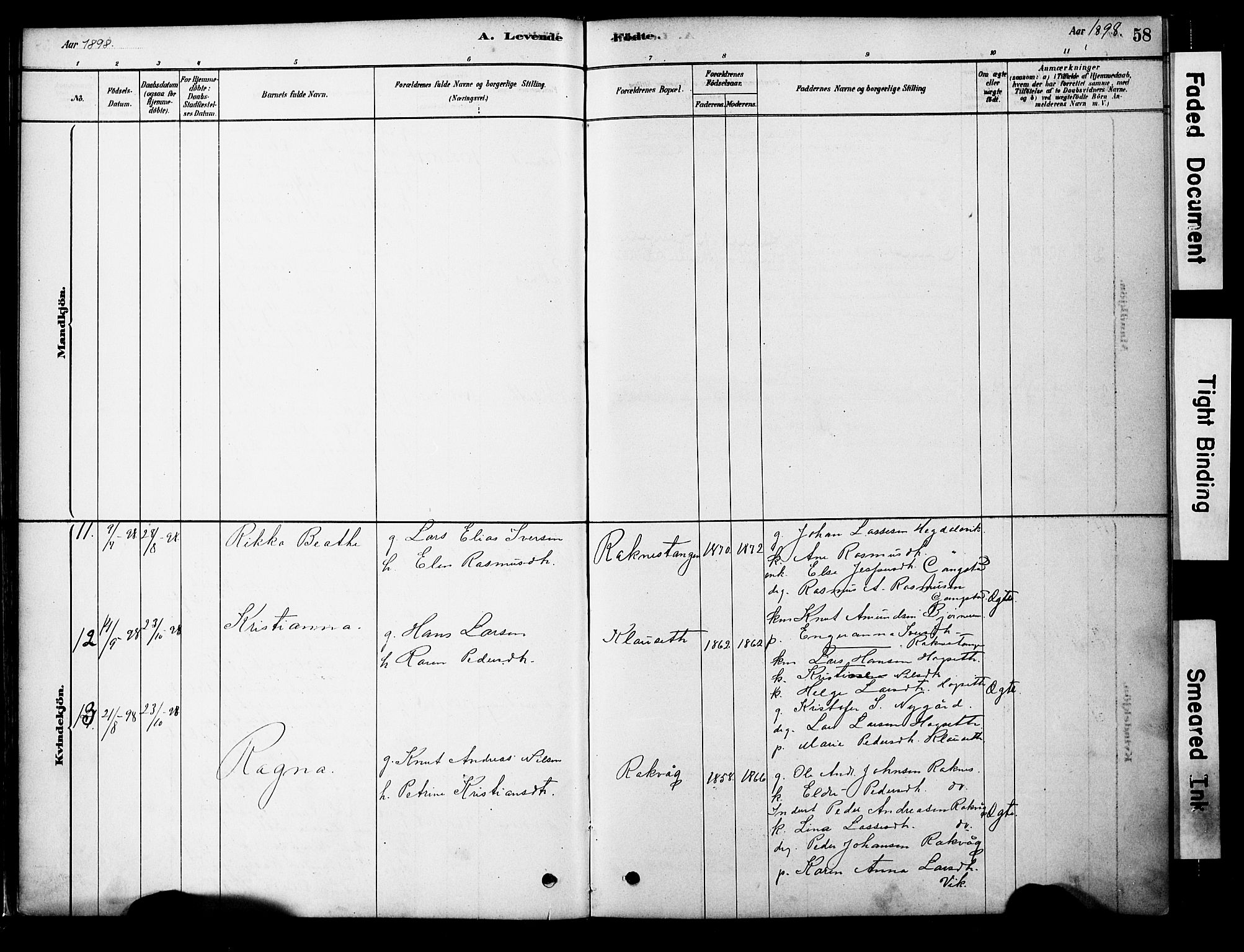 Ministerialprotokoller, klokkerbøker og fødselsregistre - Møre og Romsdal, AV/SAT-A-1454/563/L0736: Parish register (official) no. 563A01, 1878-1903, p. 58