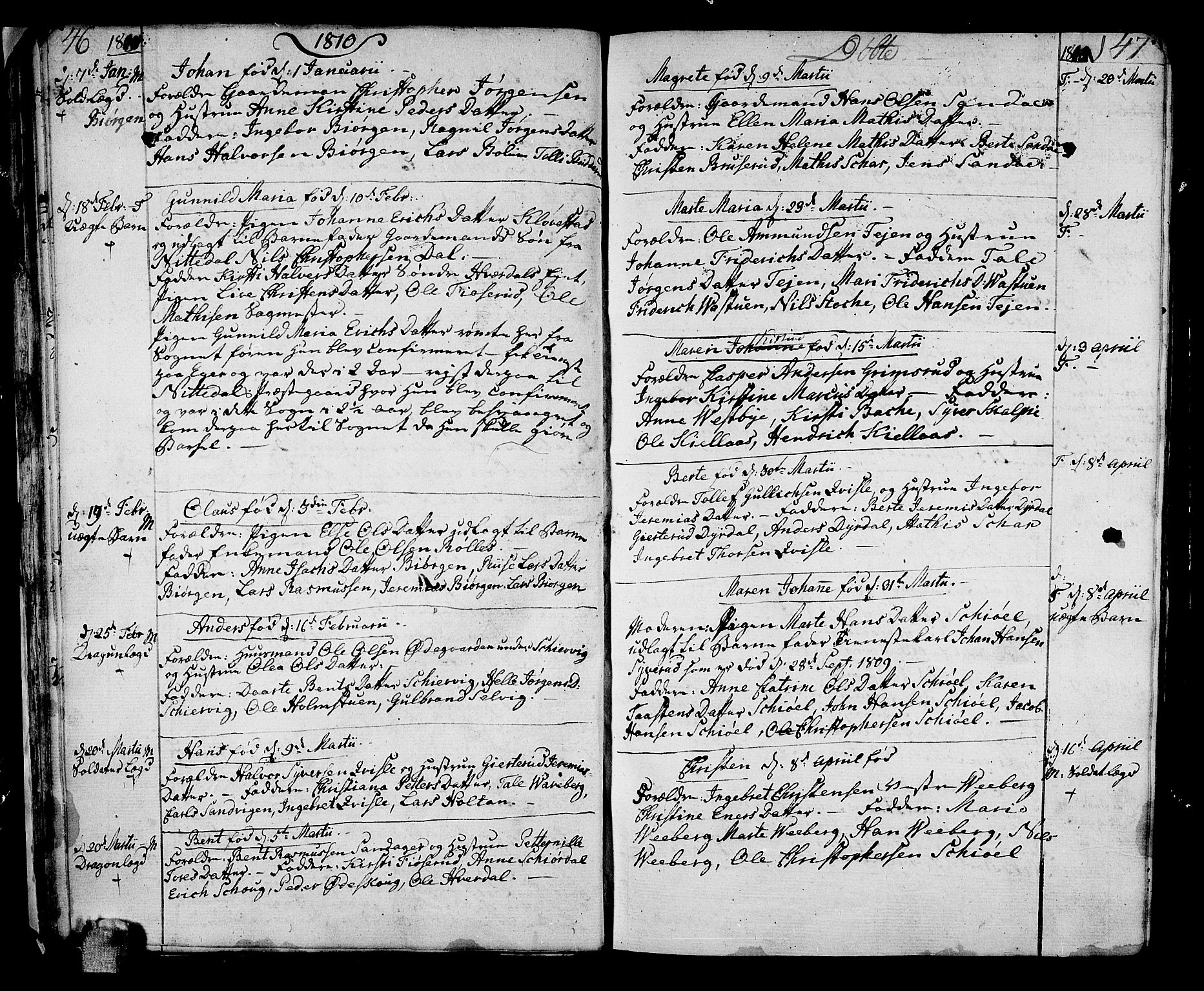 Sande Kirkebøker, SAKO/A-53/F/Fa/L0002: Parish register (official) no. 2, 1804-1814, p. 46-47