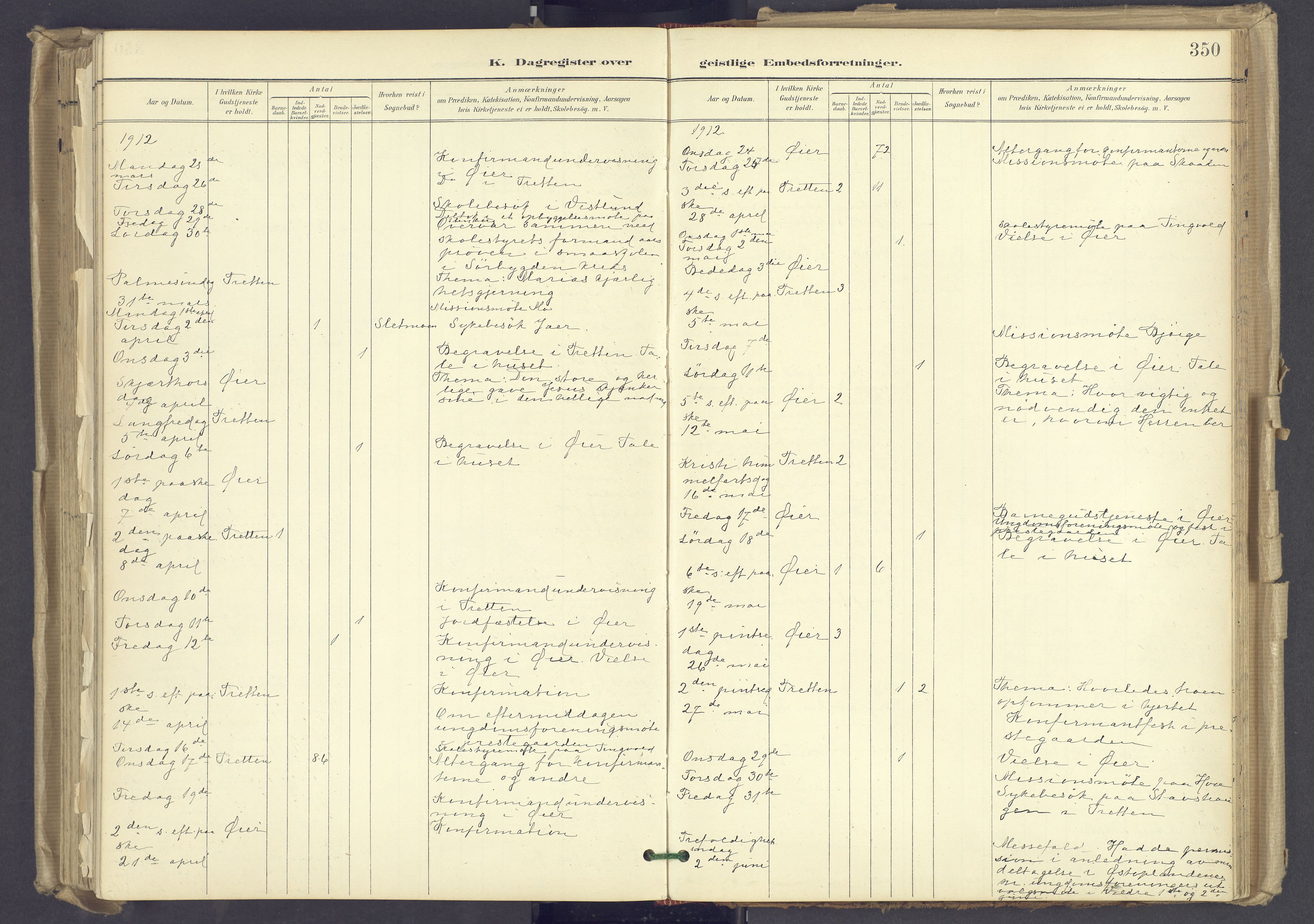 Øyer prestekontor, AV/SAH-PREST-084/H/Ha/Haa/L0012: Parish register (official) no. 12, 1897-1920, p. 350