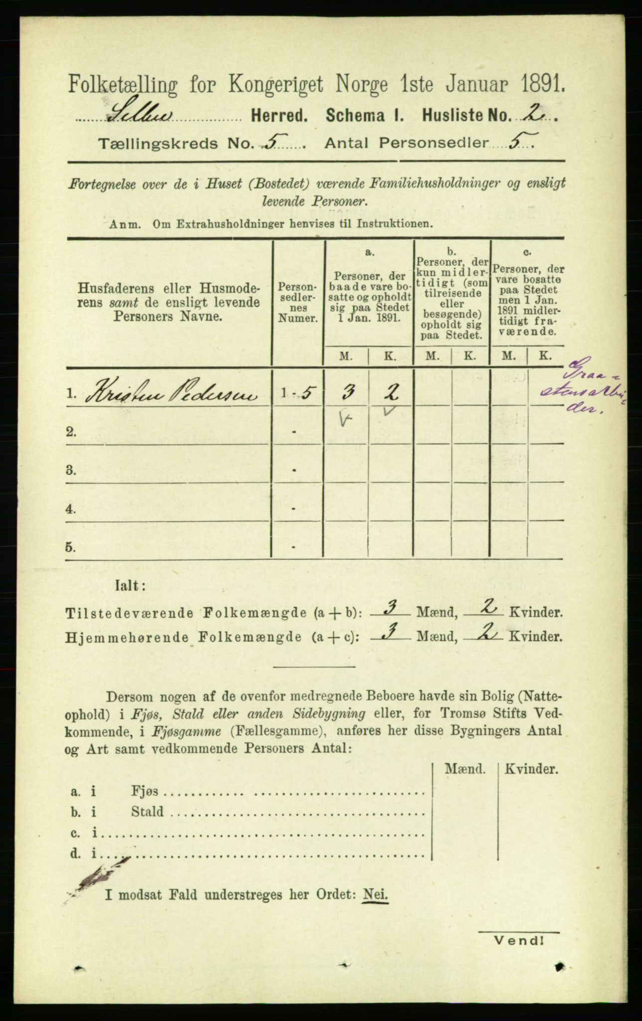 RA, 1891 census for 1664 Selbu, 1891, p. 1645