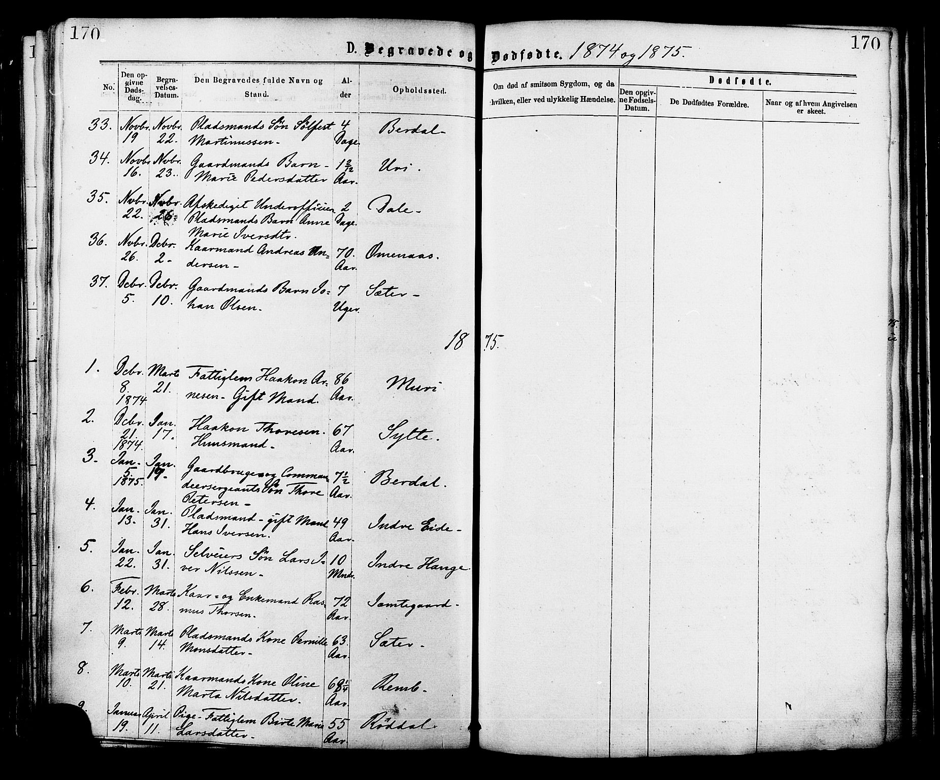 Ministerialprotokoller, klokkerbøker og fødselsregistre - Møre og Romsdal, AV/SAT-A-1454/519/L0254: Parish register (official) no. 519A13, 1868-1883, p. 170