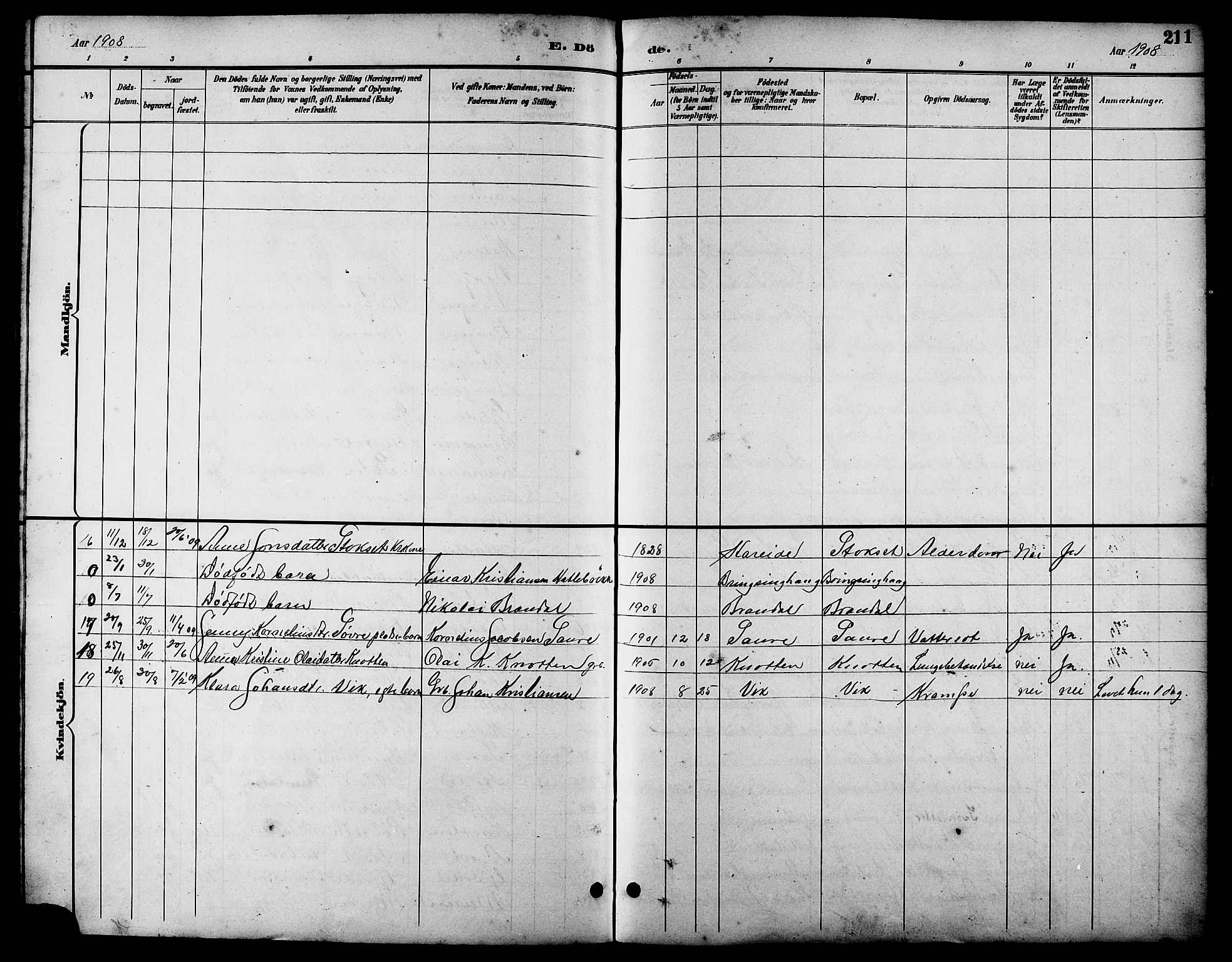 Ministerialprotokoller, klokkerbøker og fødselsregistre - Møre og Romsdal, AV/SAT-A-1454/503/L0049: Parish register (copy) no. 503C04, 1894-1915, p. 211