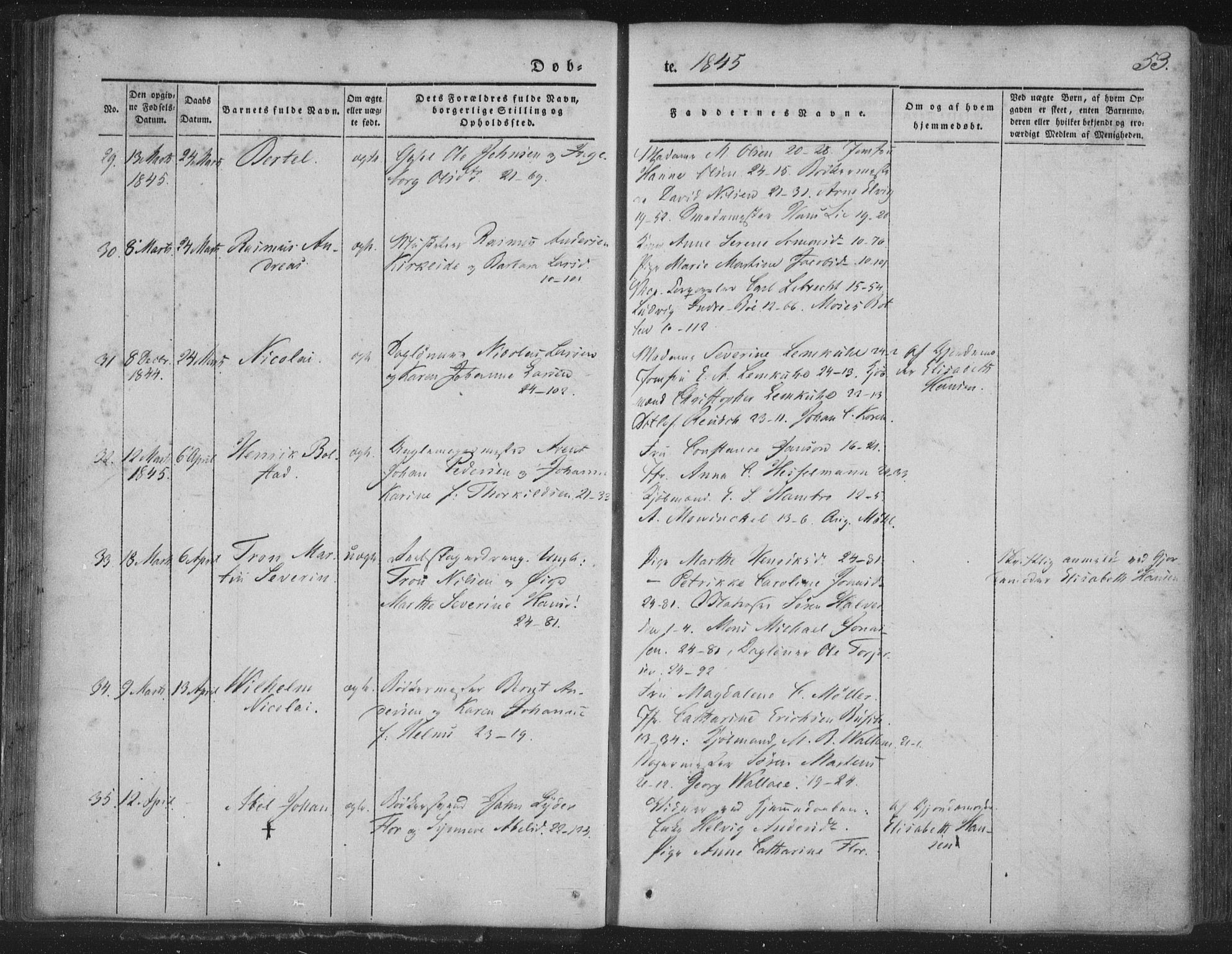 Korskirken sokneprestembete, AV/SAB-A-76101/H/Haa/L0016: Parish register (official) no. B 2, 1841-1851, p. 53