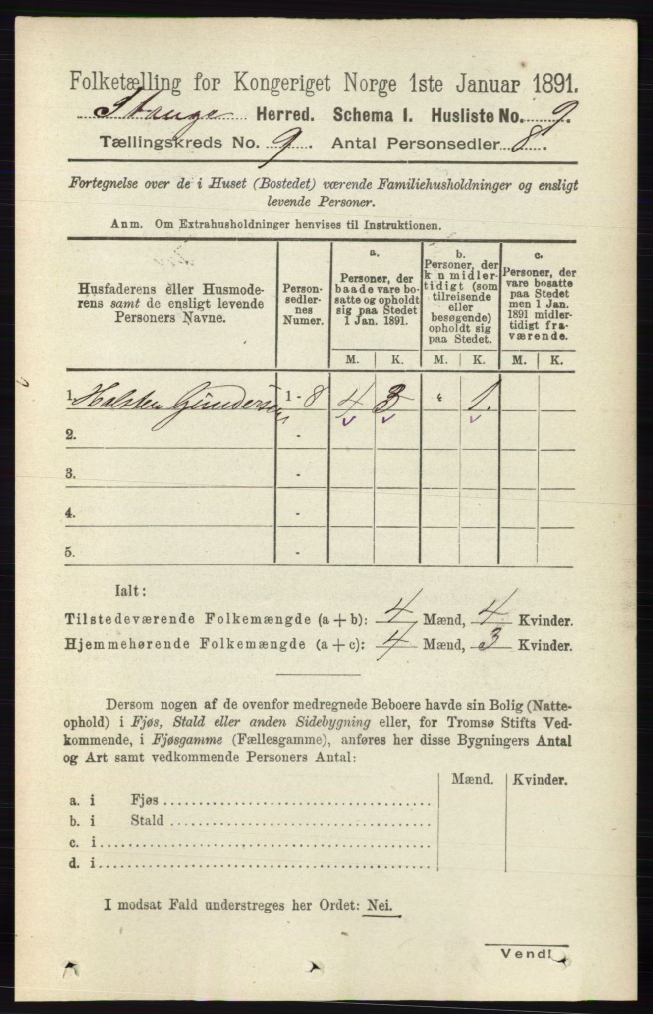 RA, 1891 census for 0417 Stange, 1891, p. 5940