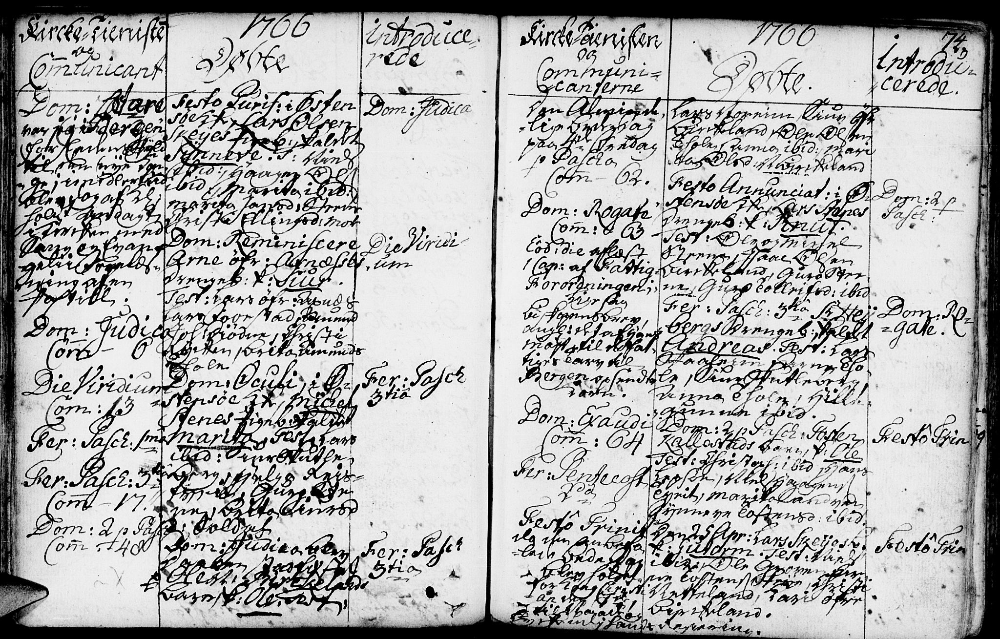 Kvam sokneprestembete, SAB/A-76201/H/Haa: Parish register (official) no. A 3, 1743-1795, p. 74