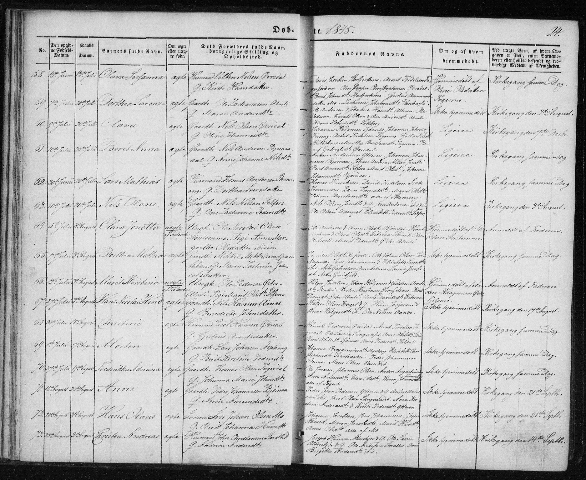 Ministerialprotokoller, klokkerbøker og fødselsregistre - Nordland, SAT/A-1459/827/L0391: Parish register (official) no. 827A03, 1842-1852, p. 24
