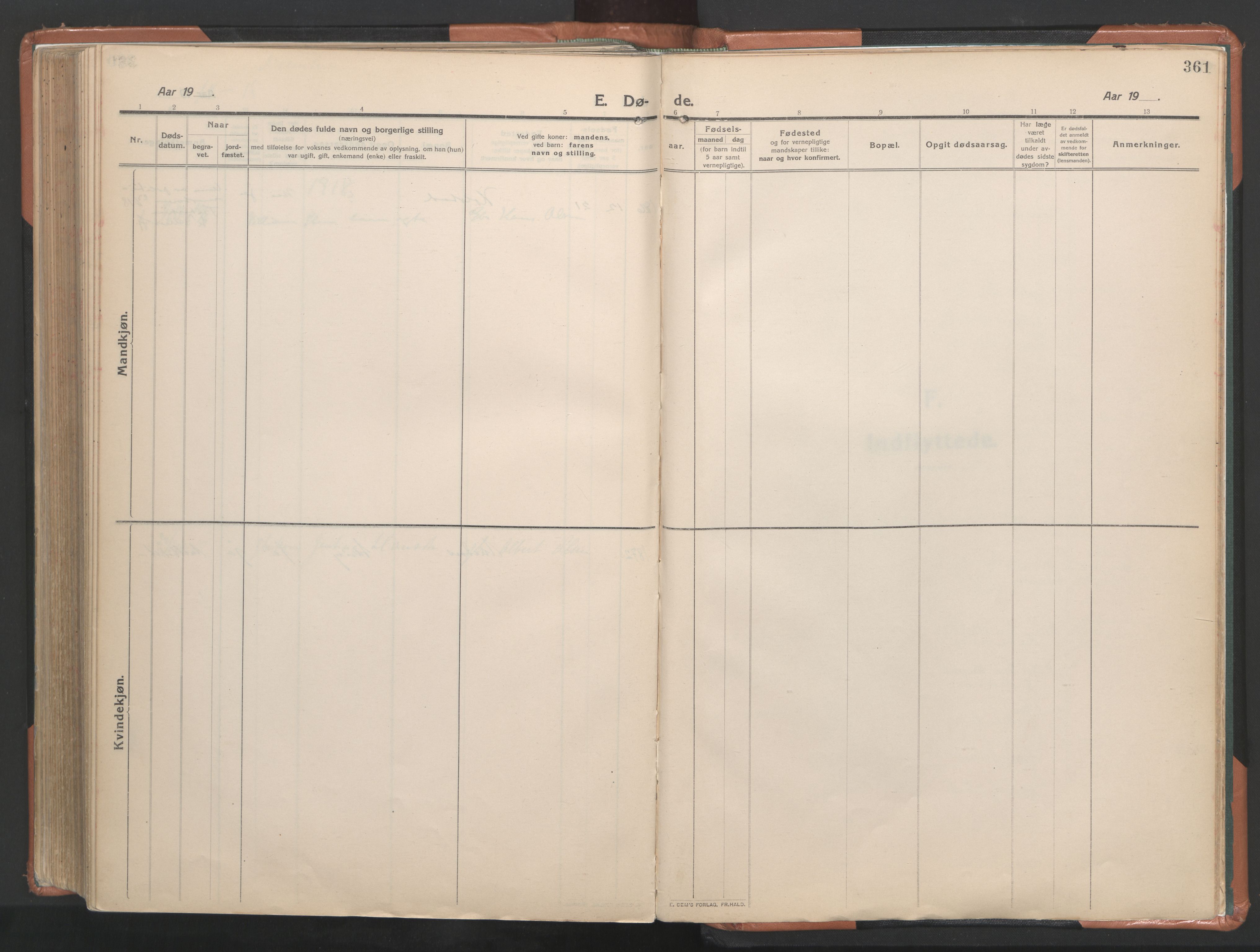 Ministerialprotokoller, klokkerbøker og fødselsregistre - Nordland, AV/SAT-A-1459/849/L0698: Parish register (official) no. 849A09, 1911-1924, p. 361