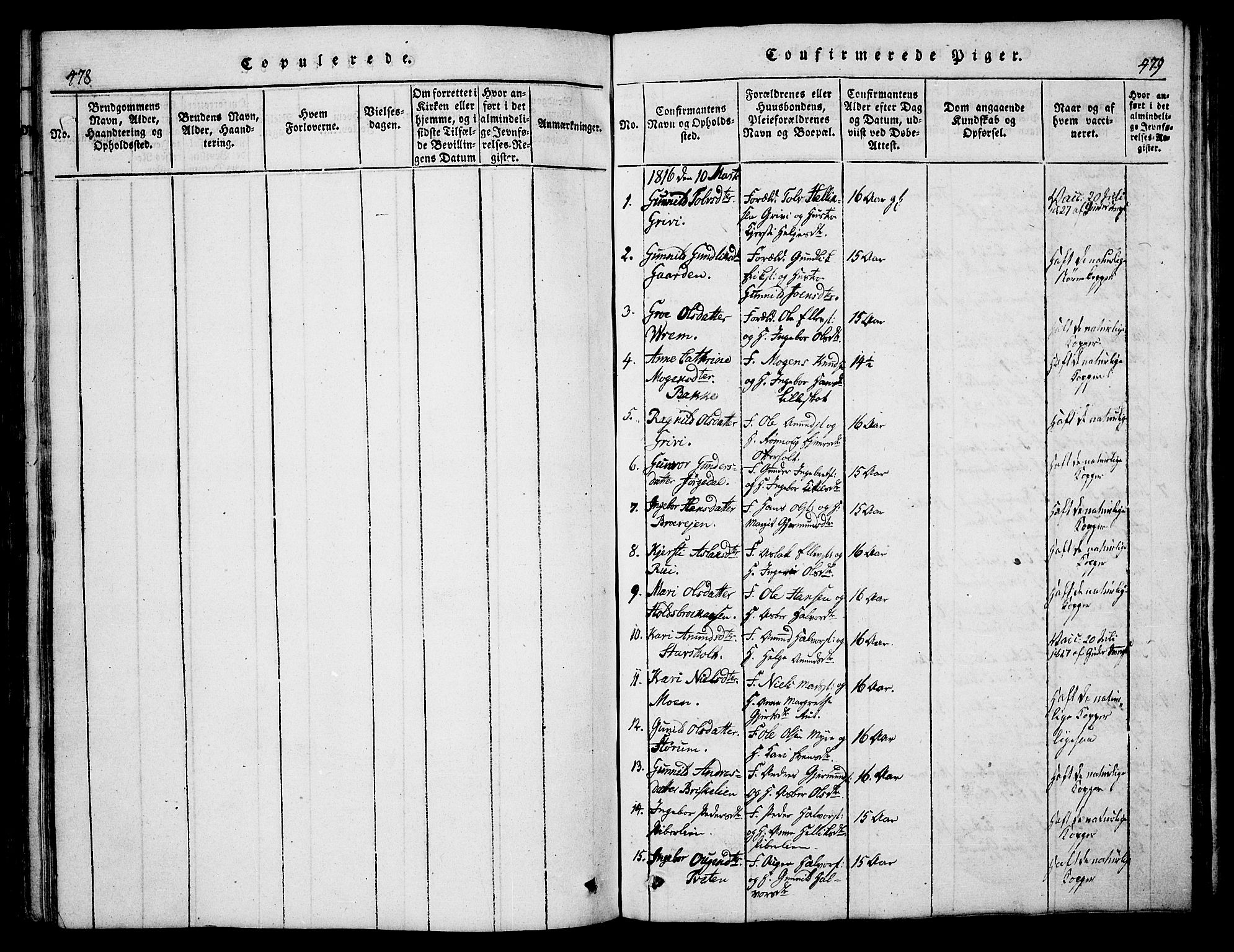 Bø kirkebøker, SAKO/A-257/G/Ga/L0001: Parish register (copy) no. 1, 1815-1831, p. 478-479