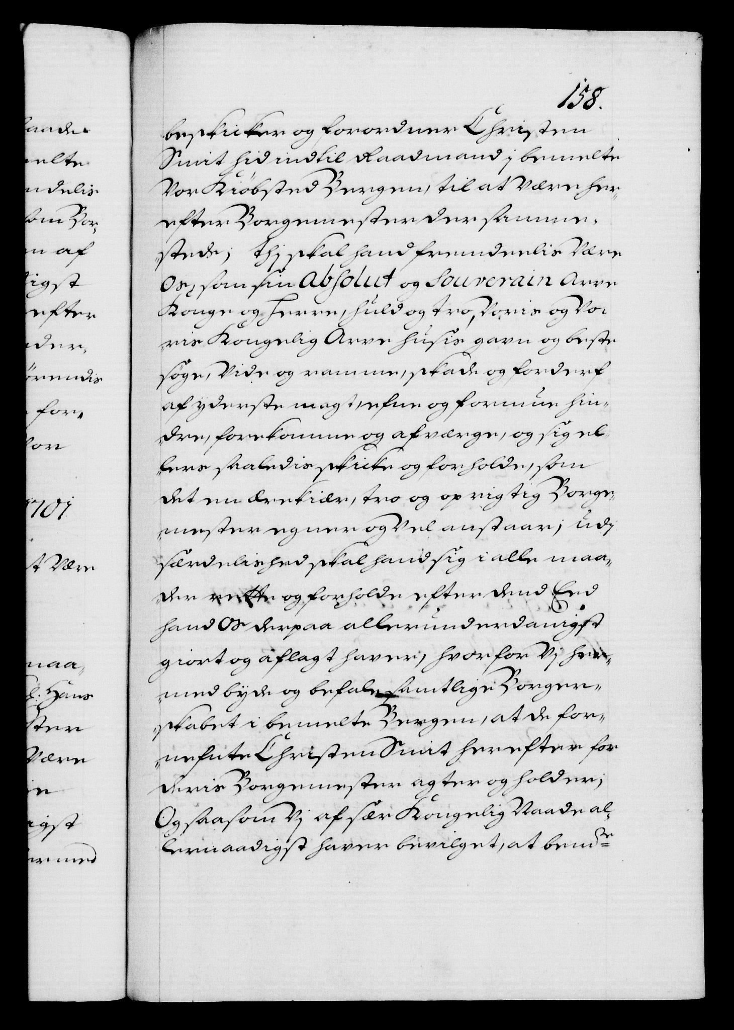 Danske Kanselli 1572-1799, AV/RA-EA-3023/F/Fc/Fca/Fcaa/L0018: Norske registre, 1699-1703, p. 158a