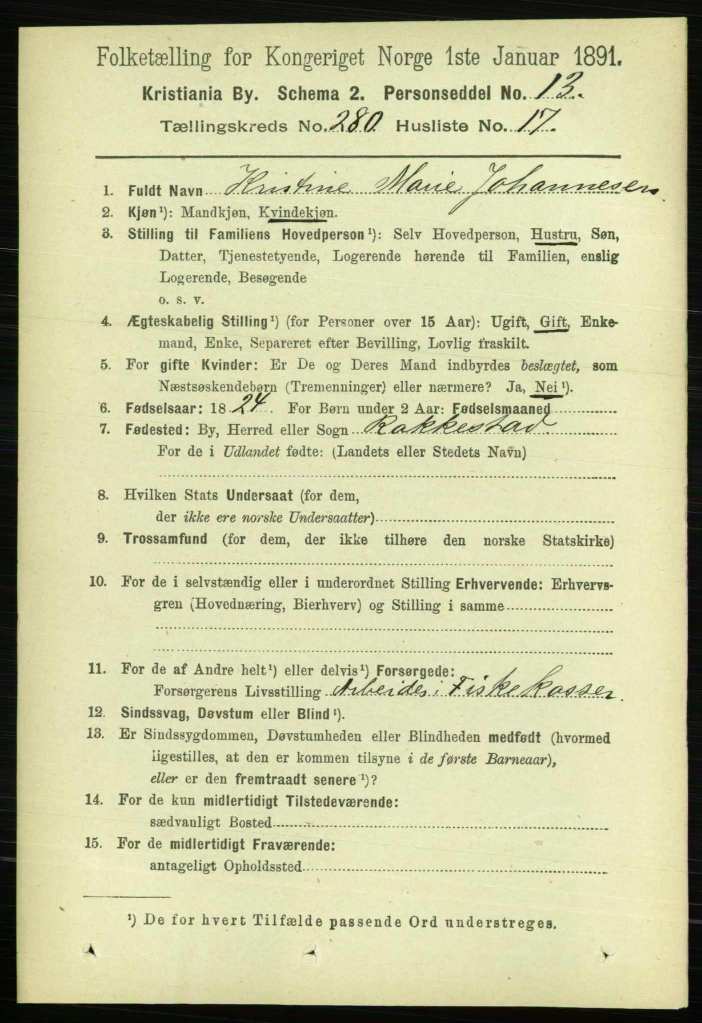 RA, 1891 census for 0301 Kristiania, 1891, p. 170570