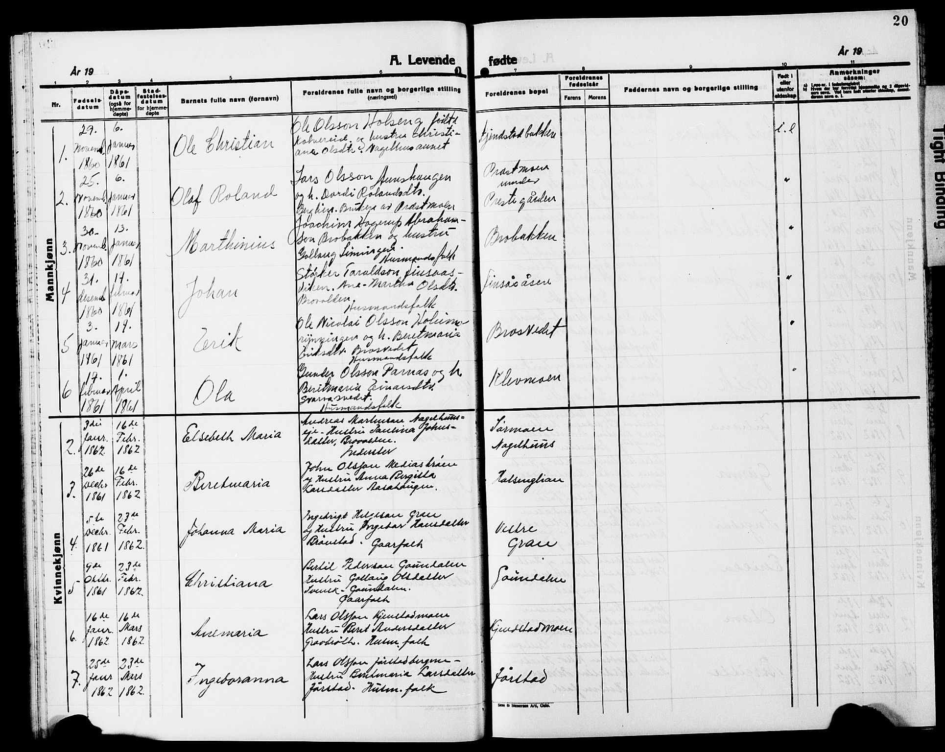 Ministerialprotokoller, klokkerbøker og fødselsregistre - Nord-Trøndelag, SAT/A-1458/749/L0485: Parish register (official) no. 749D01, 1857-1872, p. 20