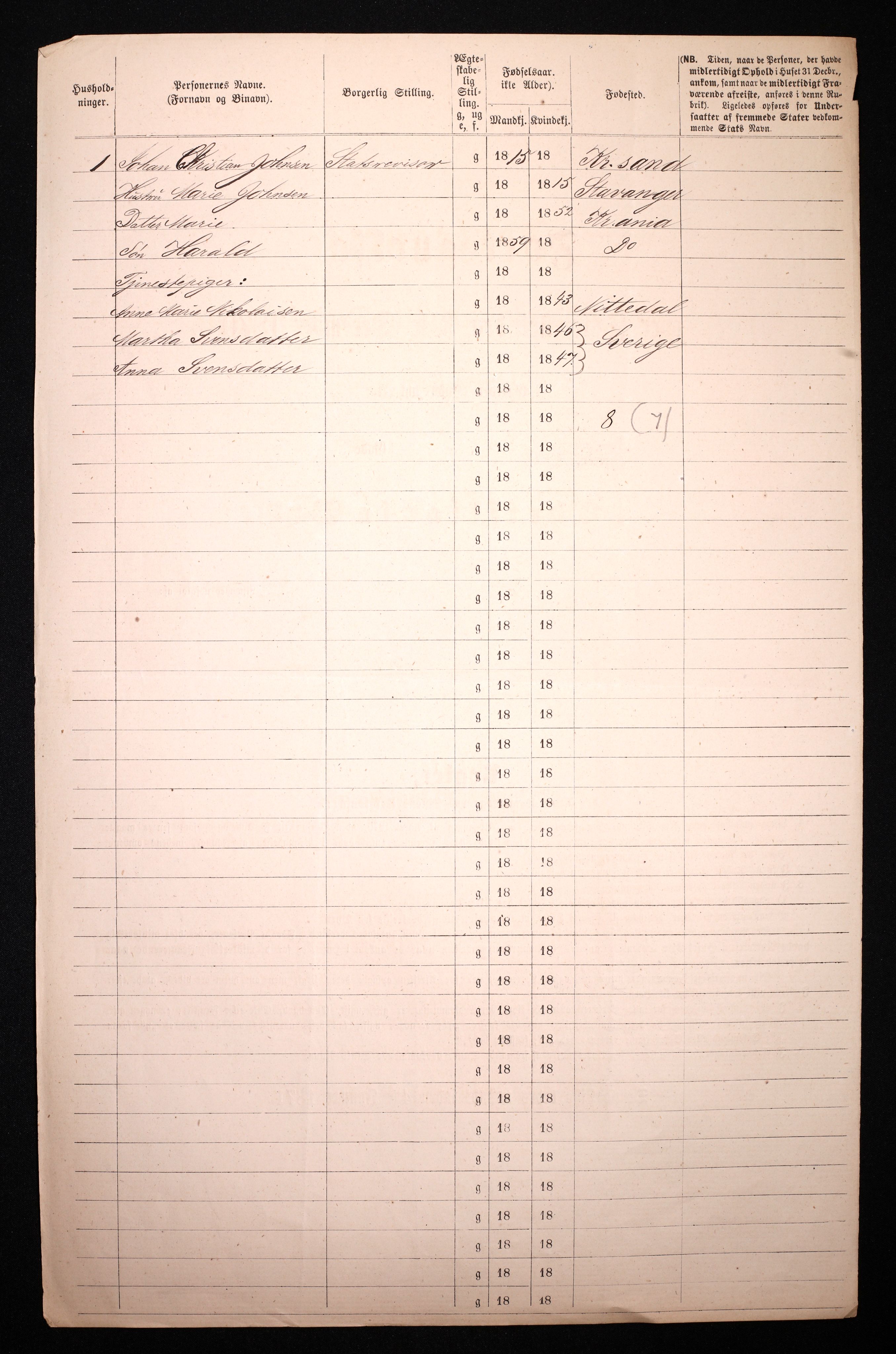 RA, 1870 census for 0301 Kristiania, 1870, p. 1077