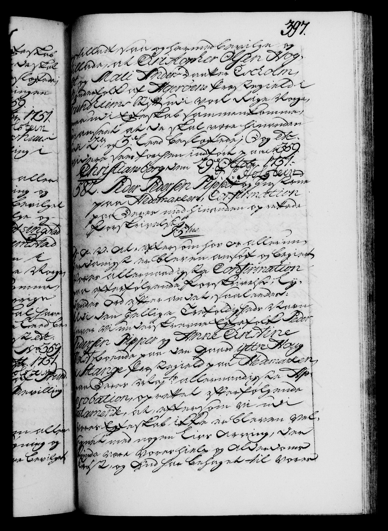 Danske Kanselli 1572-1799, RA/EA-3023/F/Fc/Fca/Fcaa/L0037: Norske registre, 1751-1752, p. 397a
