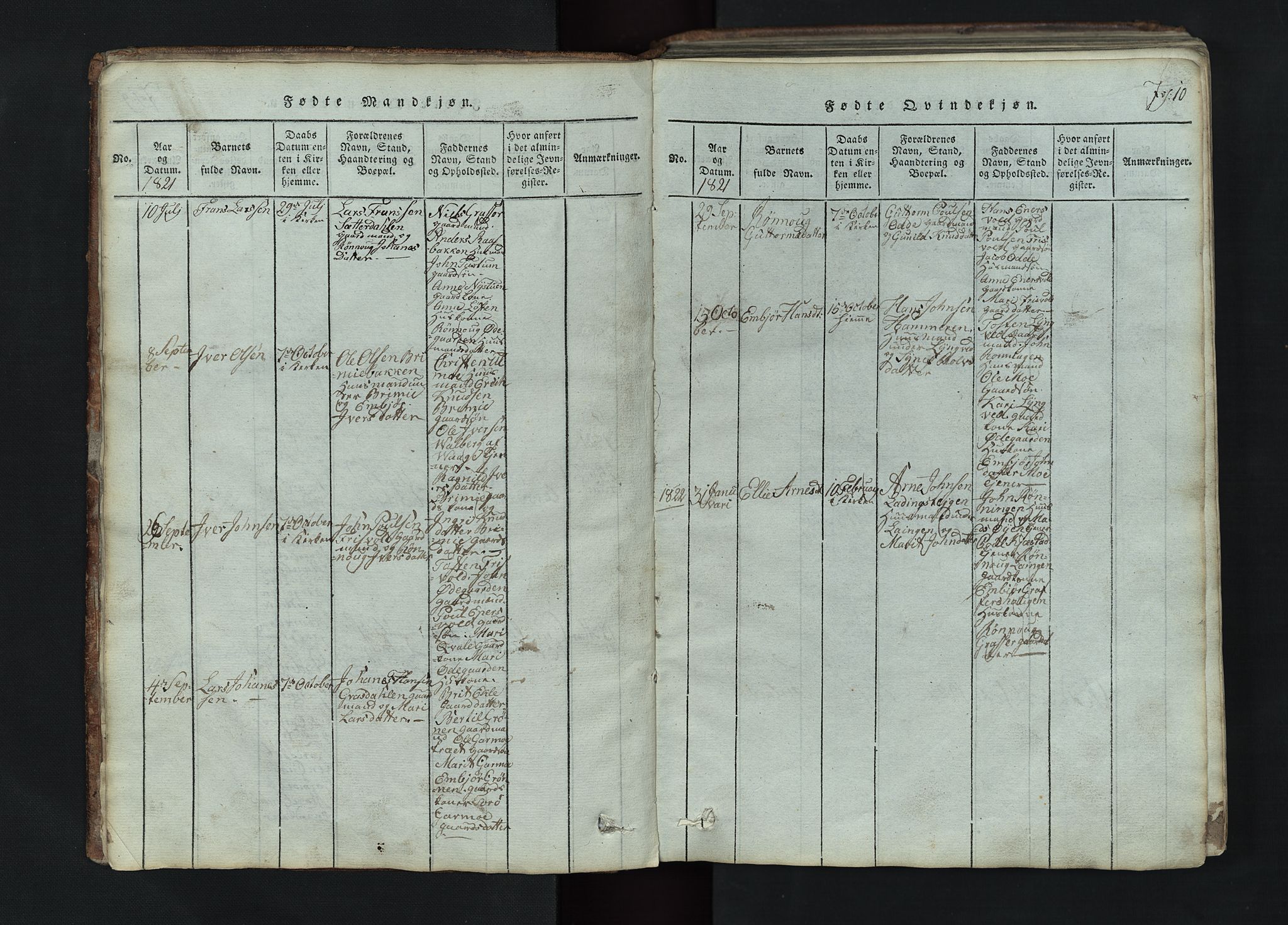 Lom prestekontor, SAH/PREST-070/L/L0002: Parish register (copy) no. 2, 1815-1844, p. 10