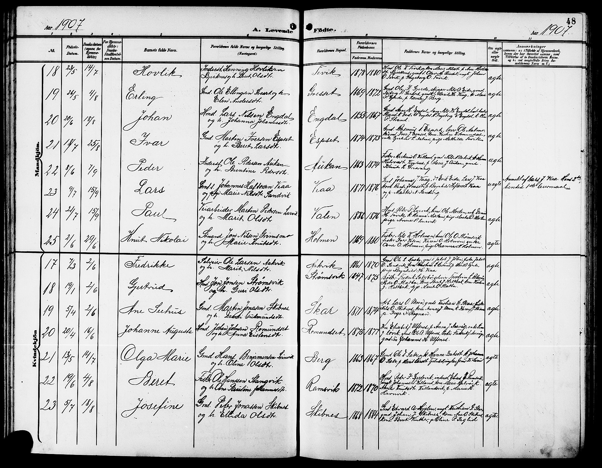 Ministerialprotokoller, klokkerbøker og fødselsregistre - Møre og Romsdal, AV/SAT-A-1454/578/L0910: Parish register (copy) no. 578C03, 1900-1921, p. 48