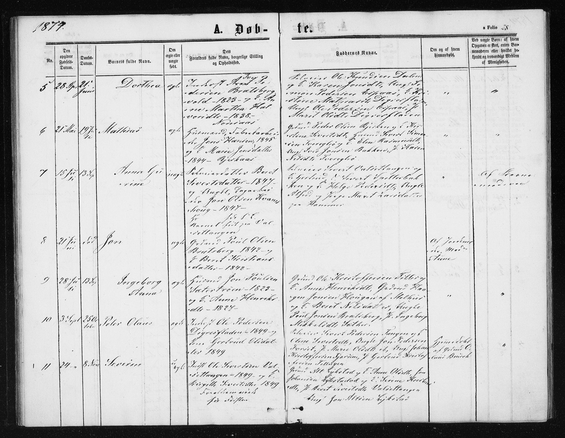 Ministerialprotokoller, klokkerbøker og fødselsregistre - Sør-Trøndelag, SAT/A-1456/608/L0333: Parish register (official) no. 608A02, 1862-1876, p. 28