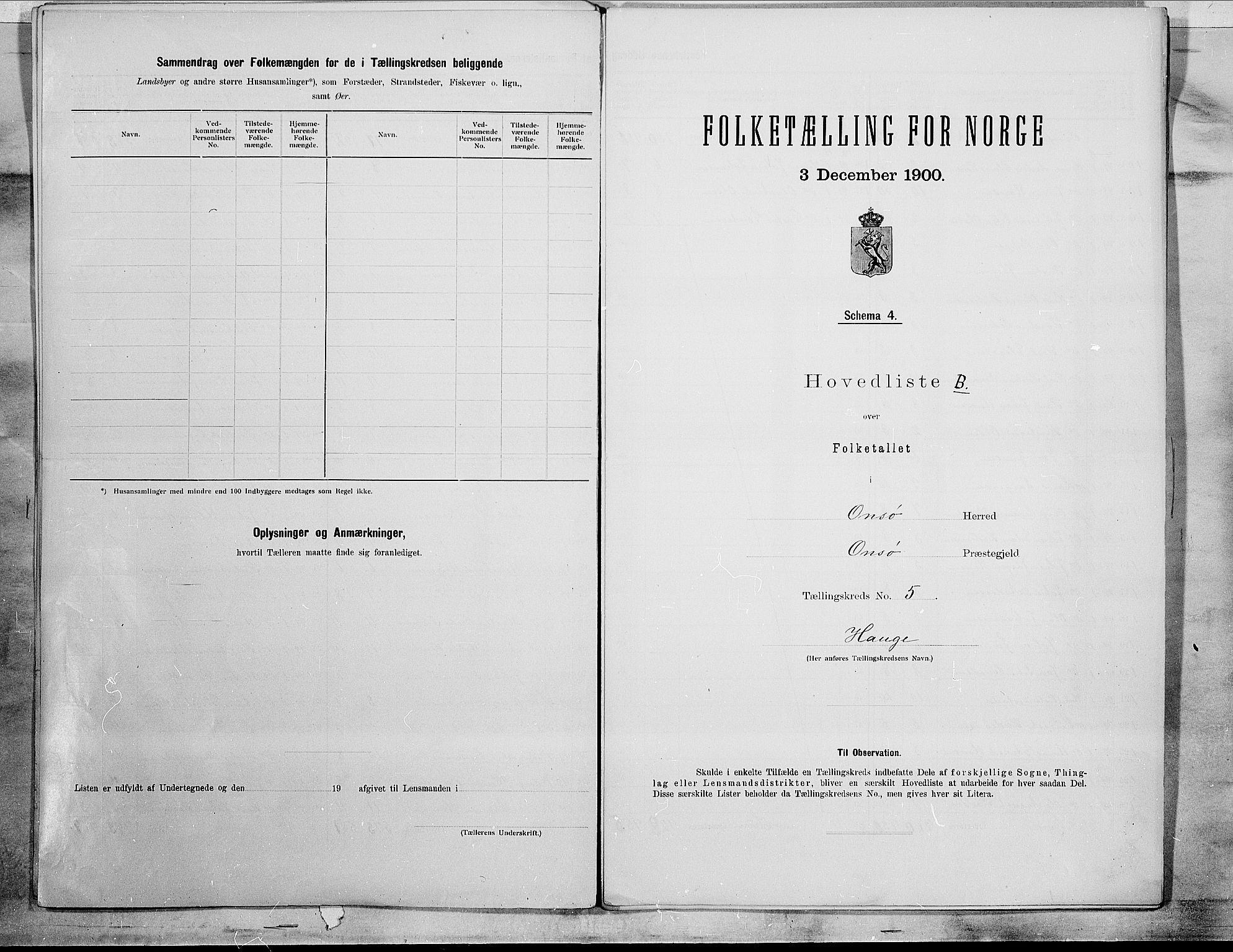 SAO, 1900 census for Onsøy, 1900, p. 16