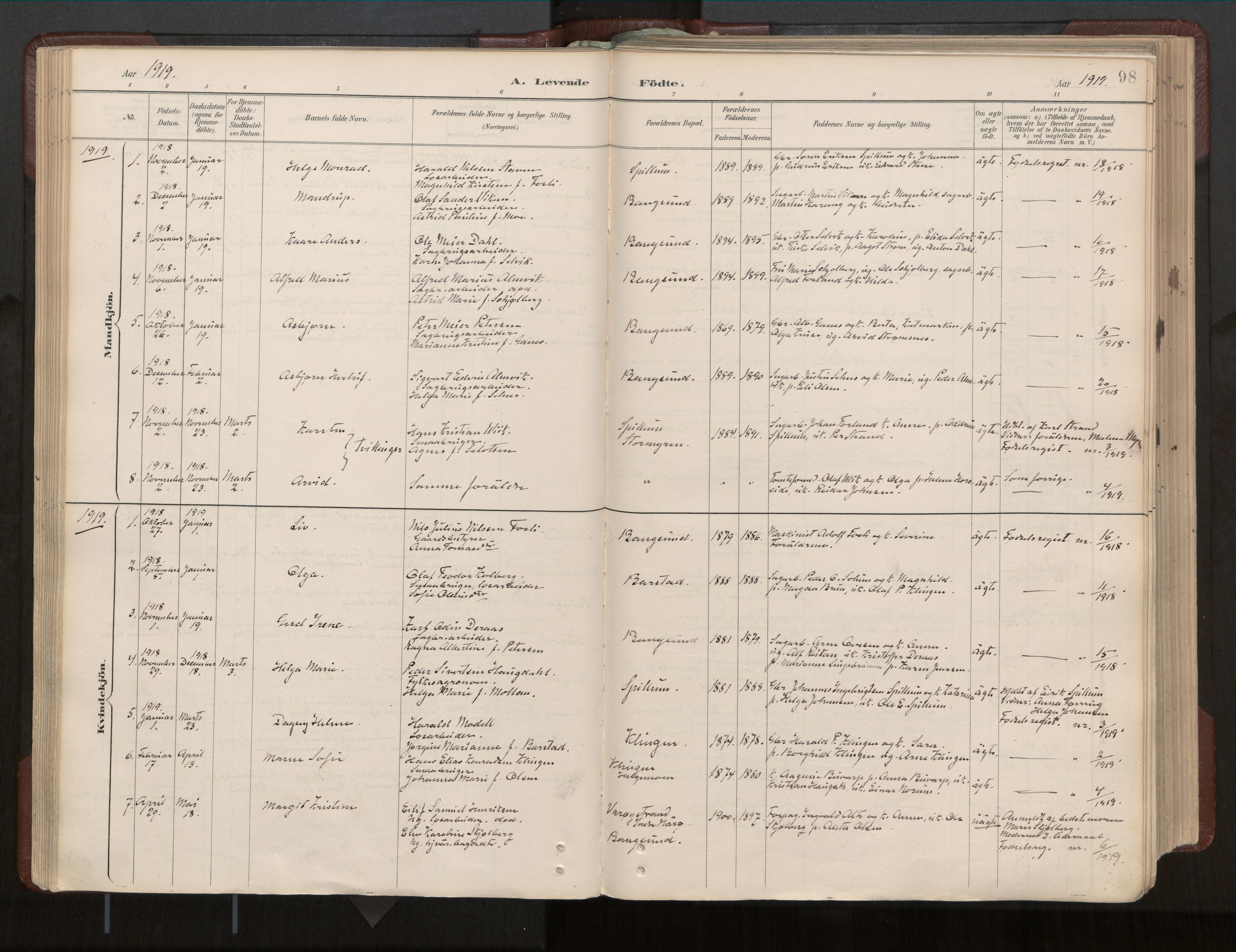 Ministerialprotokoller, klokkerbøker og fødselsregistre - Nord-Trøndelag, SAT/A-1458/770/L0589: Parish register (official) no. 770A03, 1887-1929, p. 98