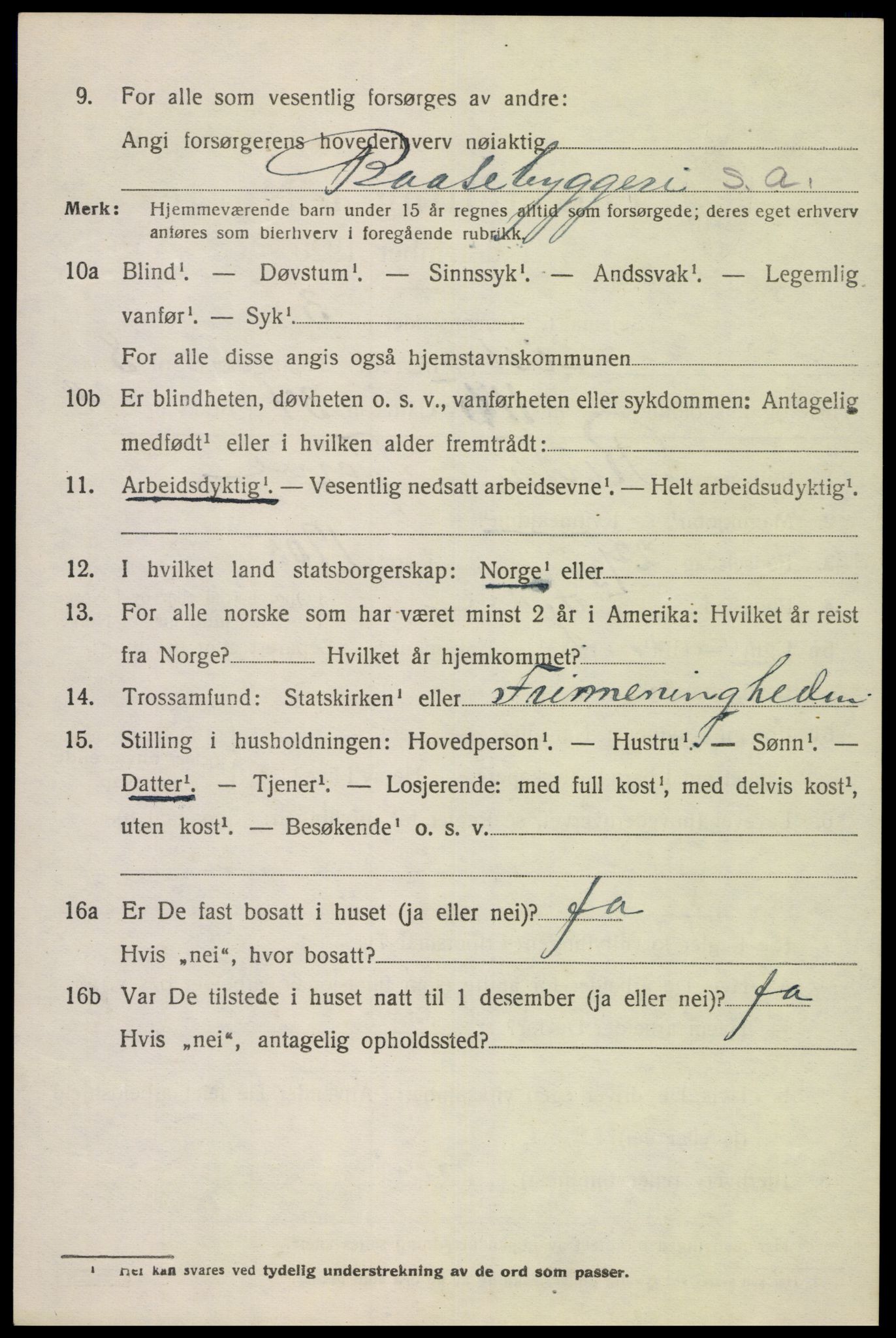 SAK, 1920 census for Lista, 1920, p. 8994