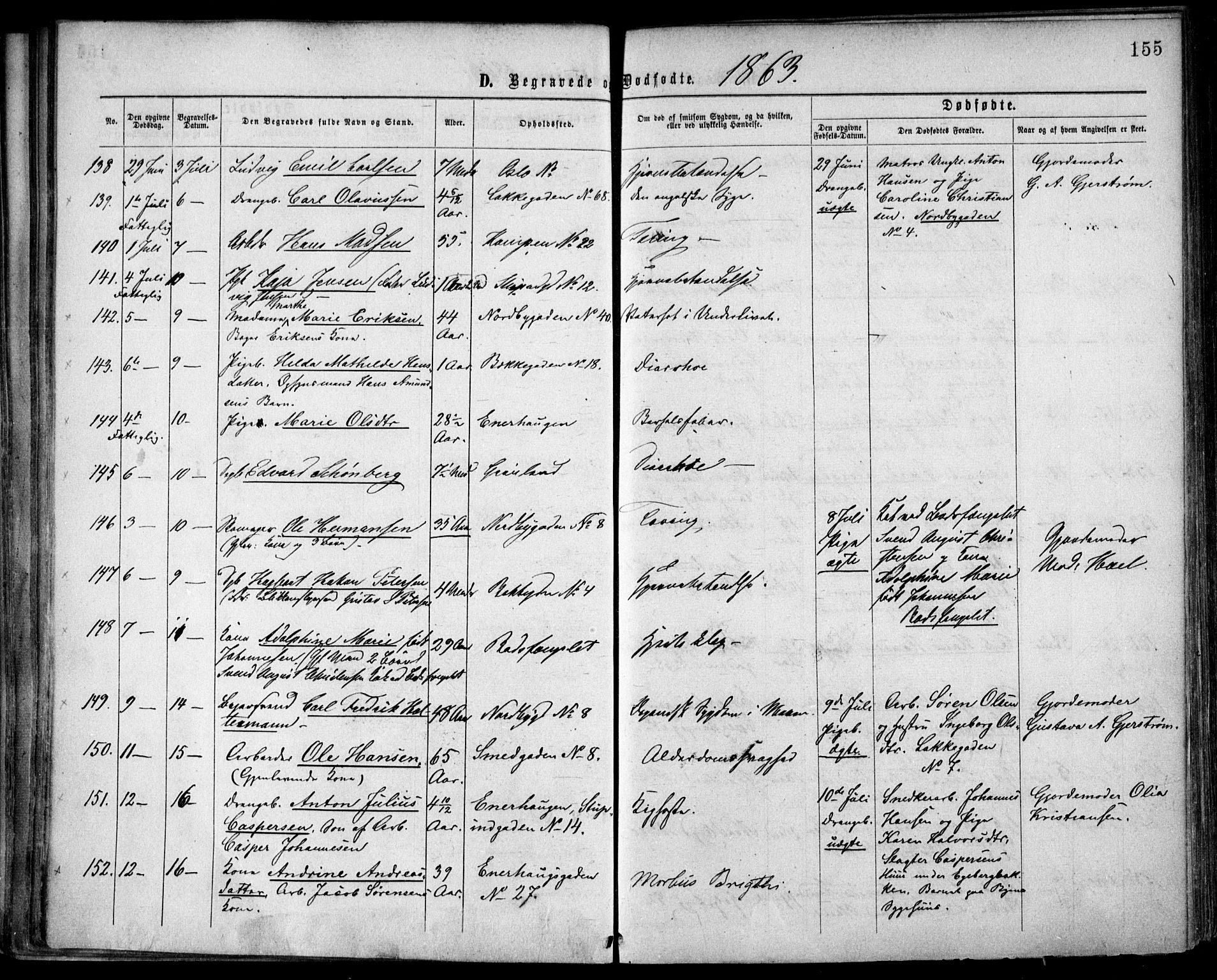 Grønland prestekontor Kirkebøker, SAO/A-10848/F/Fa/L0003: Parish register (official) no. 3, 1862-1868, p. 155