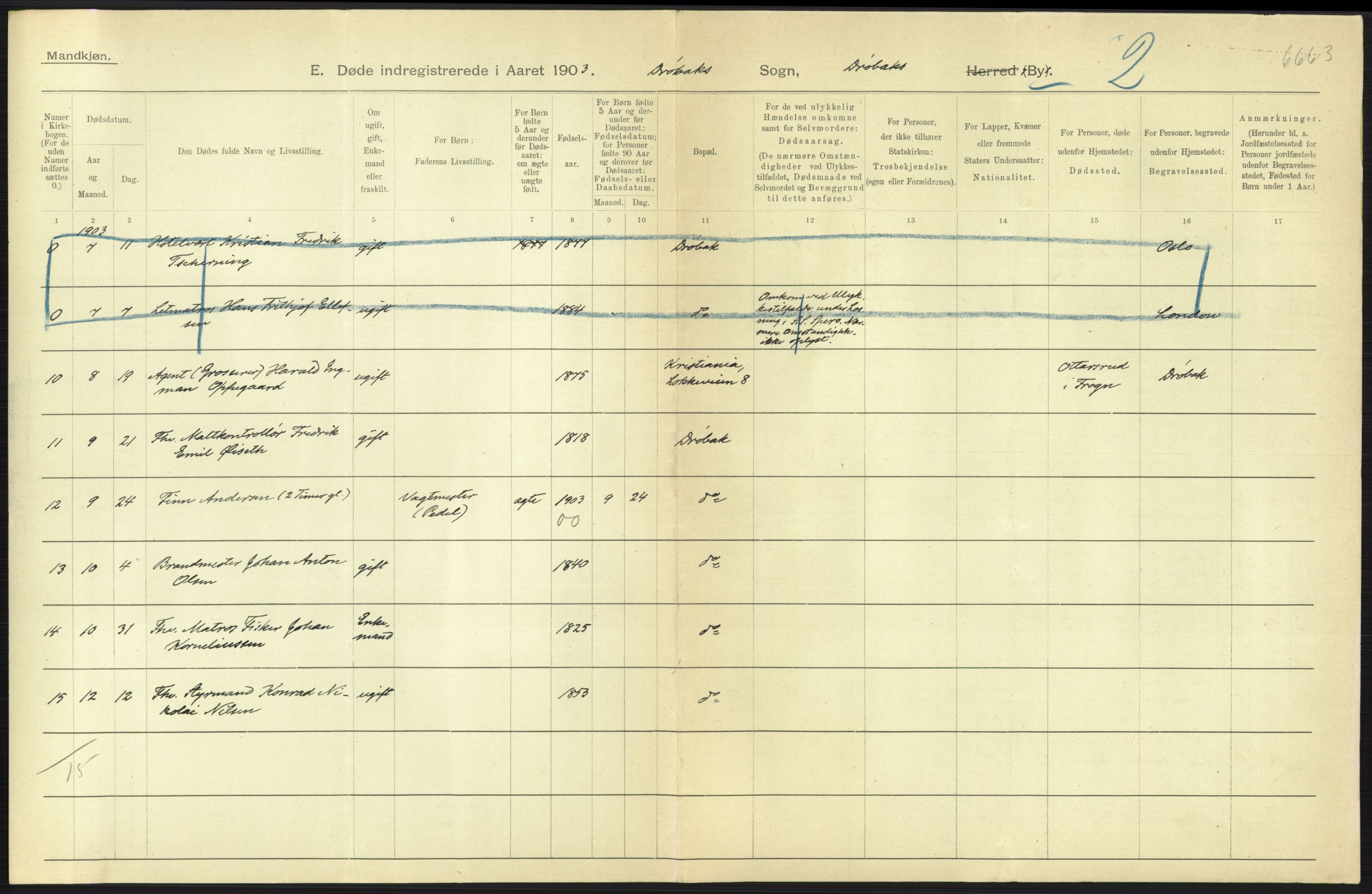 Statistisk sentralbyrå, Sosiodemografiske emner, Befolkning, AV/RA-S-2228/D/Df/Dfa/Dfaa/L0002: Akershus amt: Fødte, gifte, døde, 1903, p. 787