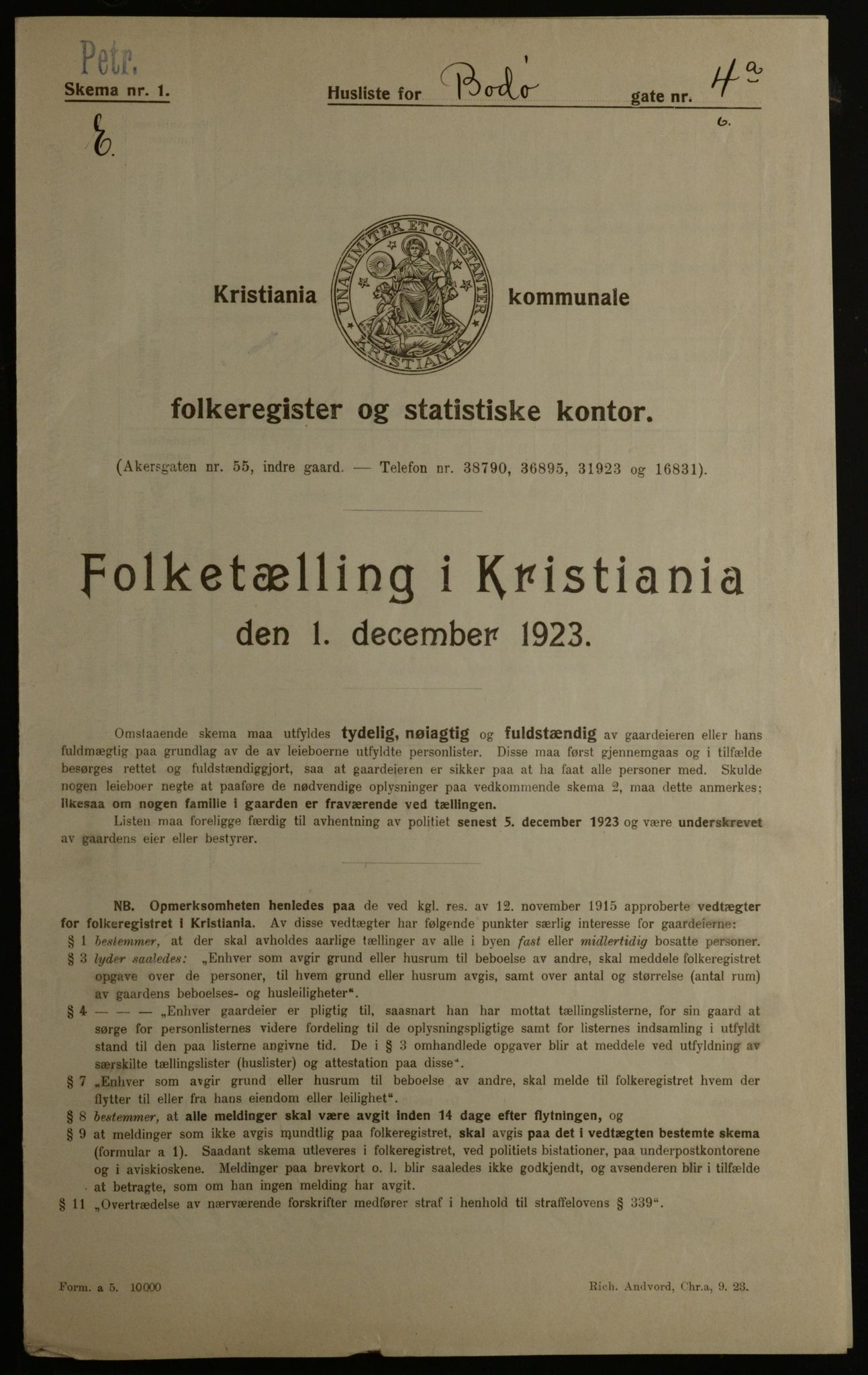 OBA, Municipal Census 1923 for Kristiania, 1923, p. 7753