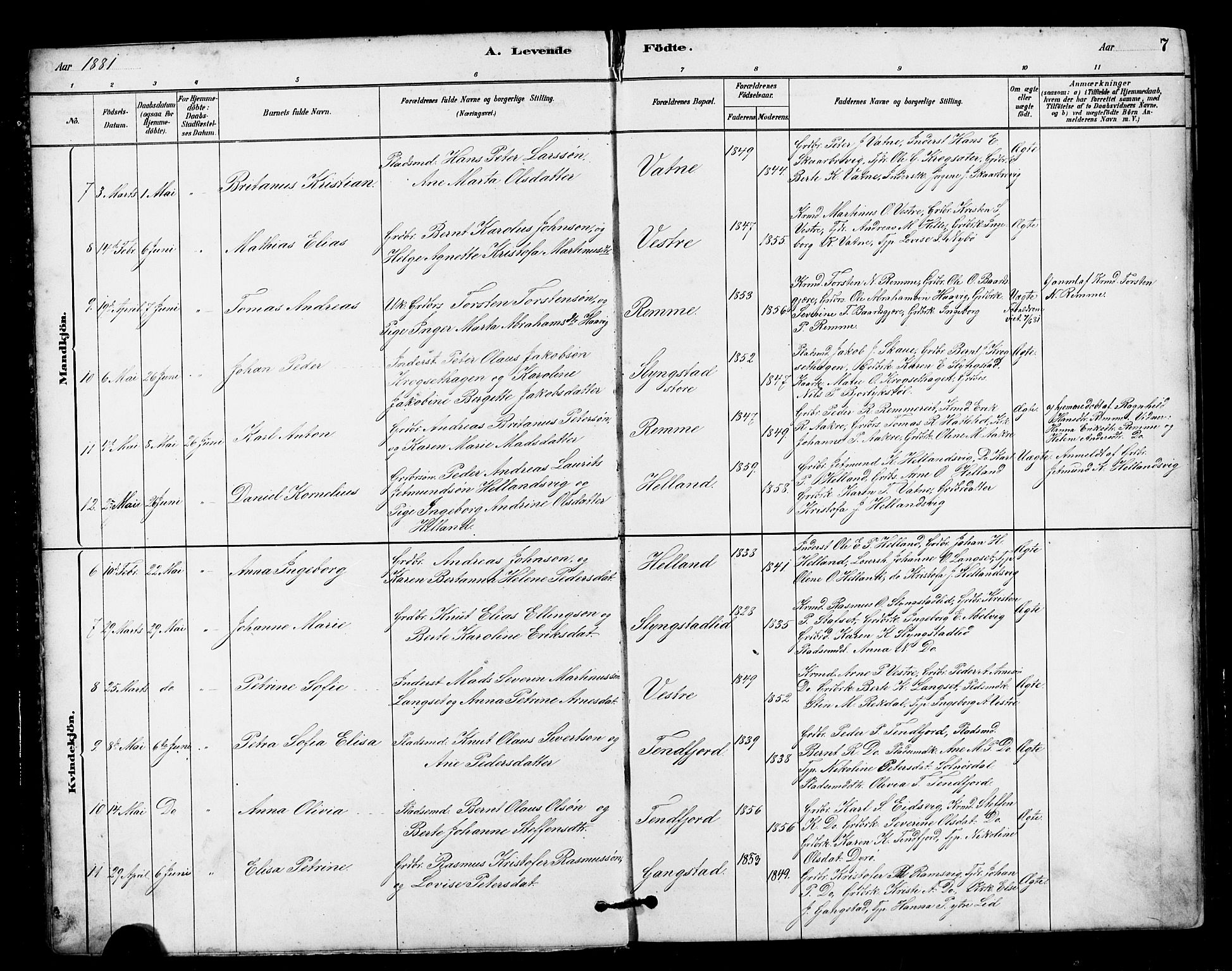 Ministerialprotokoller, klokkerbøker og fødselsregistre - Møre og Romsdal, AV/SAT-A-1454/525/L0376: Parish register (copy) no. 525C02, 1880-1902, p. 7