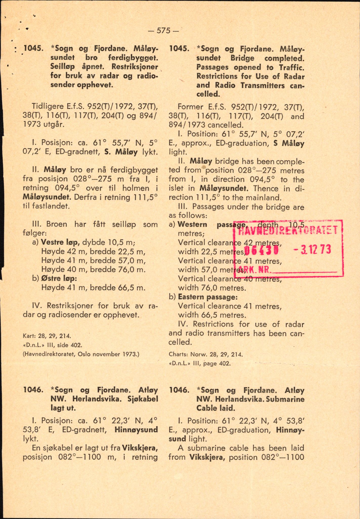 Havnedirektoratet, AV/RA-S-1604/2/D/L0612/0001: 1395 Bruer og vegfylling / 1395 j.nr. 2001-2300/71, 1971, p. 42