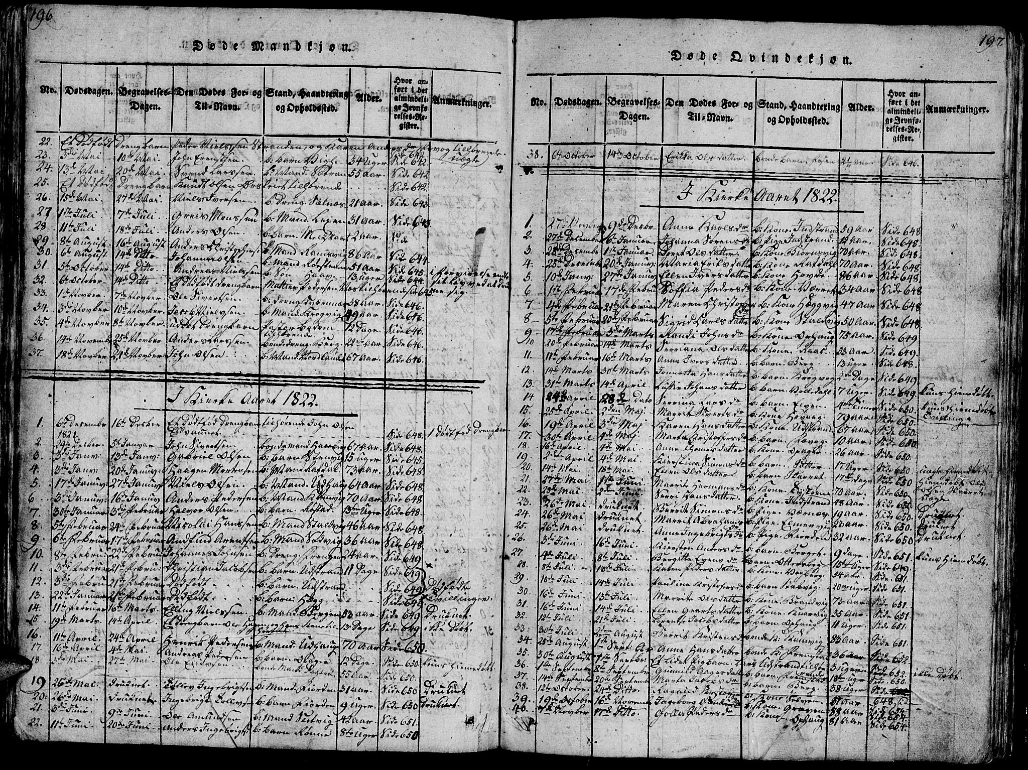 Ministerialprotokoller, klokkerbøker og fødselsregistre - Sør-Trøndelag, AV/SAT-A-1456/659/L0744: Parish register (copy) no. 659C01, 1818-1825, p. 196-197