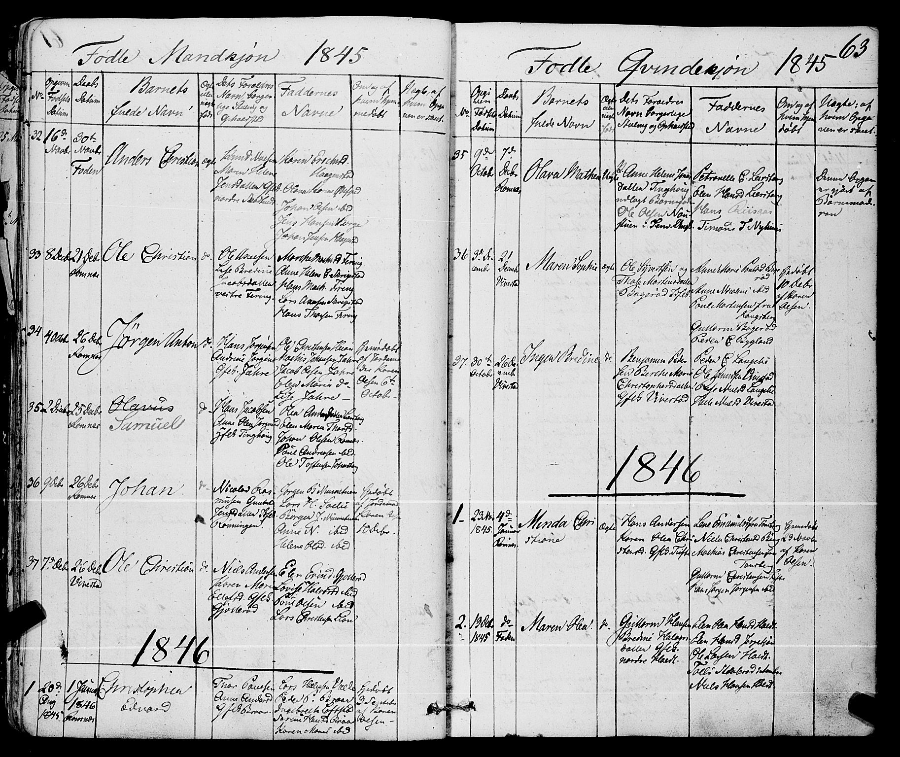 Ramnes kirkebøker, AV/SAKO-A-314/F/Fa/L0005: Parish register (official) no. I 5, 1841-1861, p. 62-63