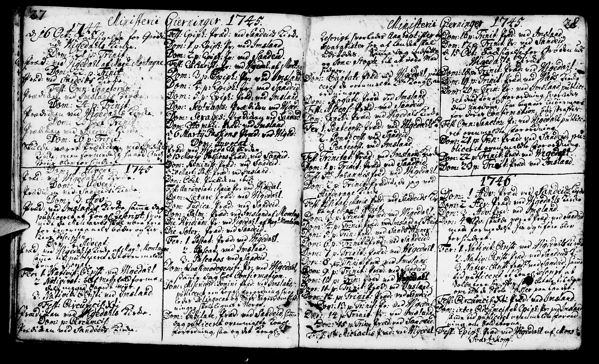 Vikedal sokneprestkontor, AV/SAST-A-101840/01/IV: Parish register (official) no. A 1, 1737-1778, p. 27-28