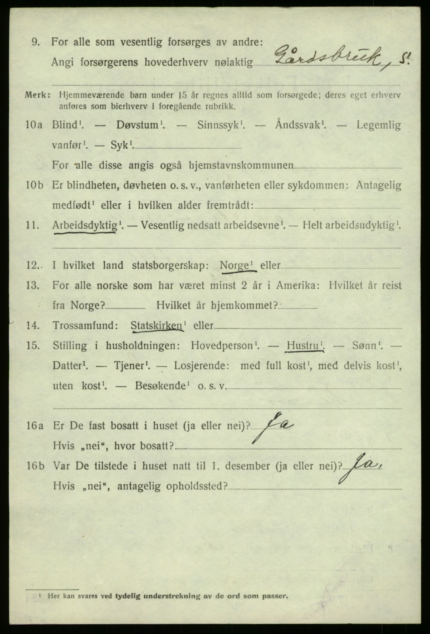 SAB, 1920 census for Hyllestad, 1920, p. 4481