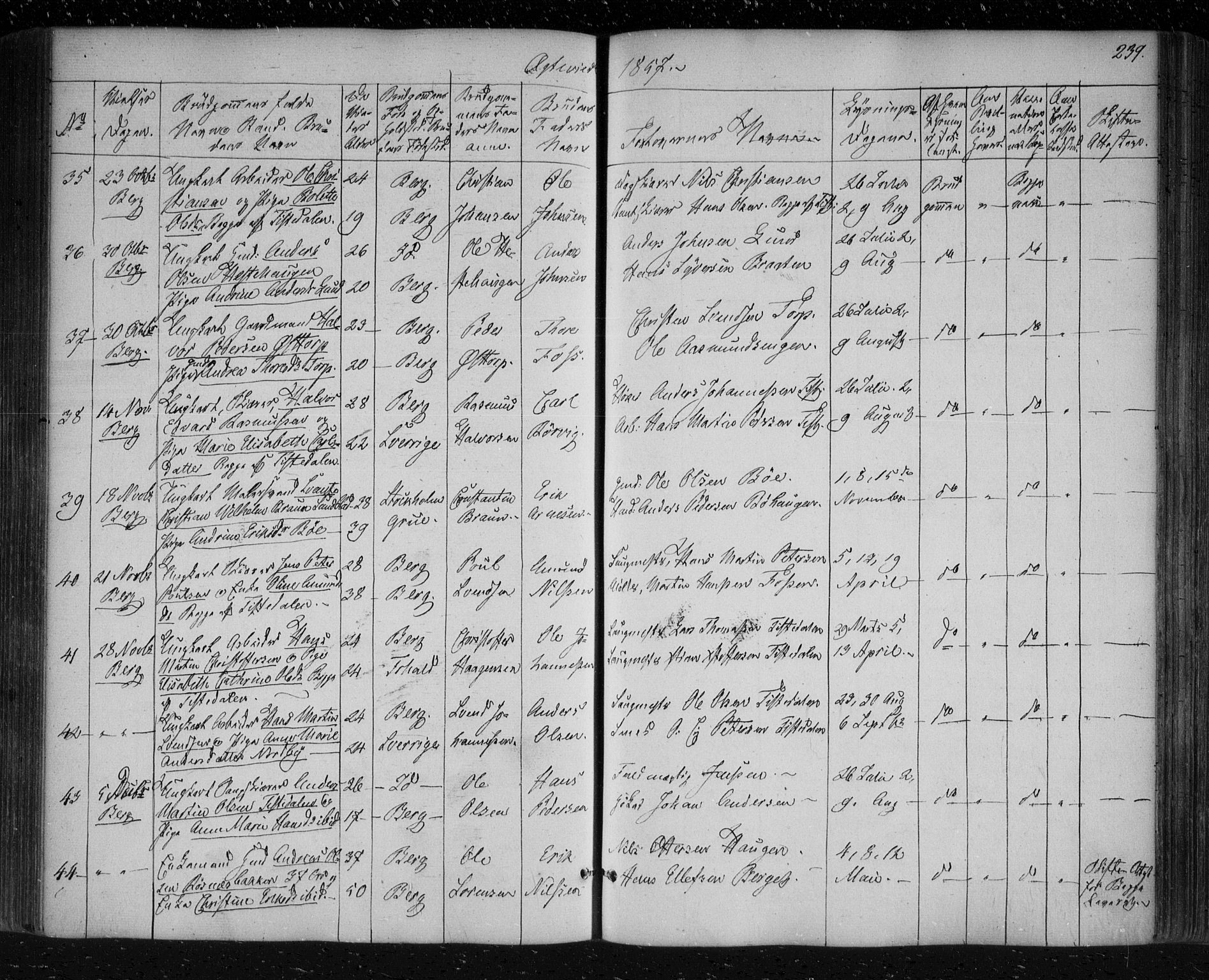 Berg prestekontor Kirkebøker, SAO/A-10902/F/Fa/L0004: Parish register (official) no. I 4, 1843-1860, p. 239