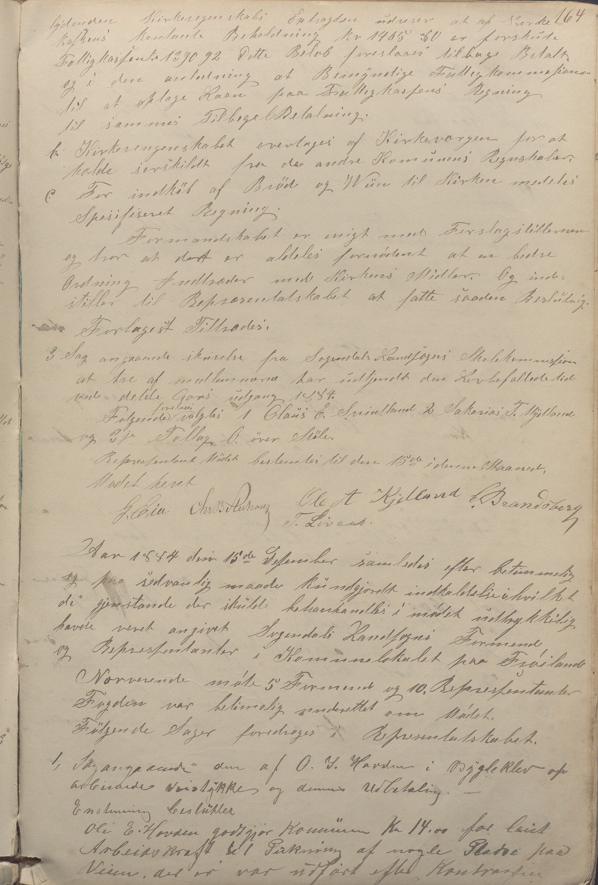 Sokndal kommune - Formannskapet/Sentraladministrasjonen, IKAR/K-101099/A/L0001: Forhandlingsprotokoll, 1863-1886, p. 164a