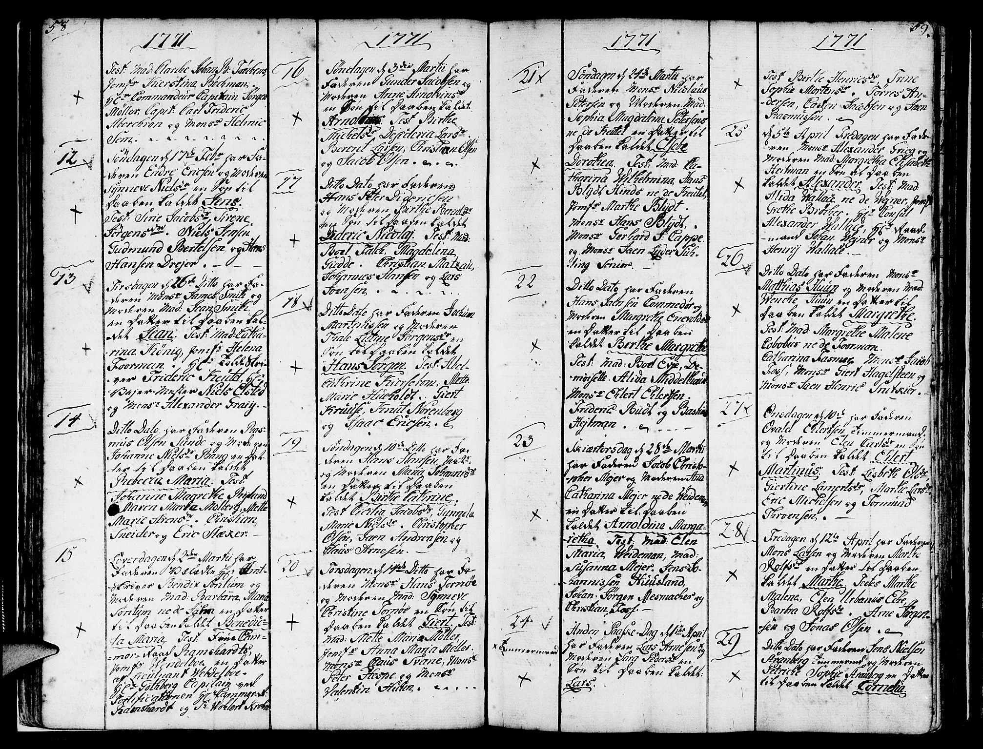 Nykirken Sokneprestembete, AV/SAB-A-77101/H/Haa/L0004: Parish register (official) no. A 4, 1765-1775, p. 58-59