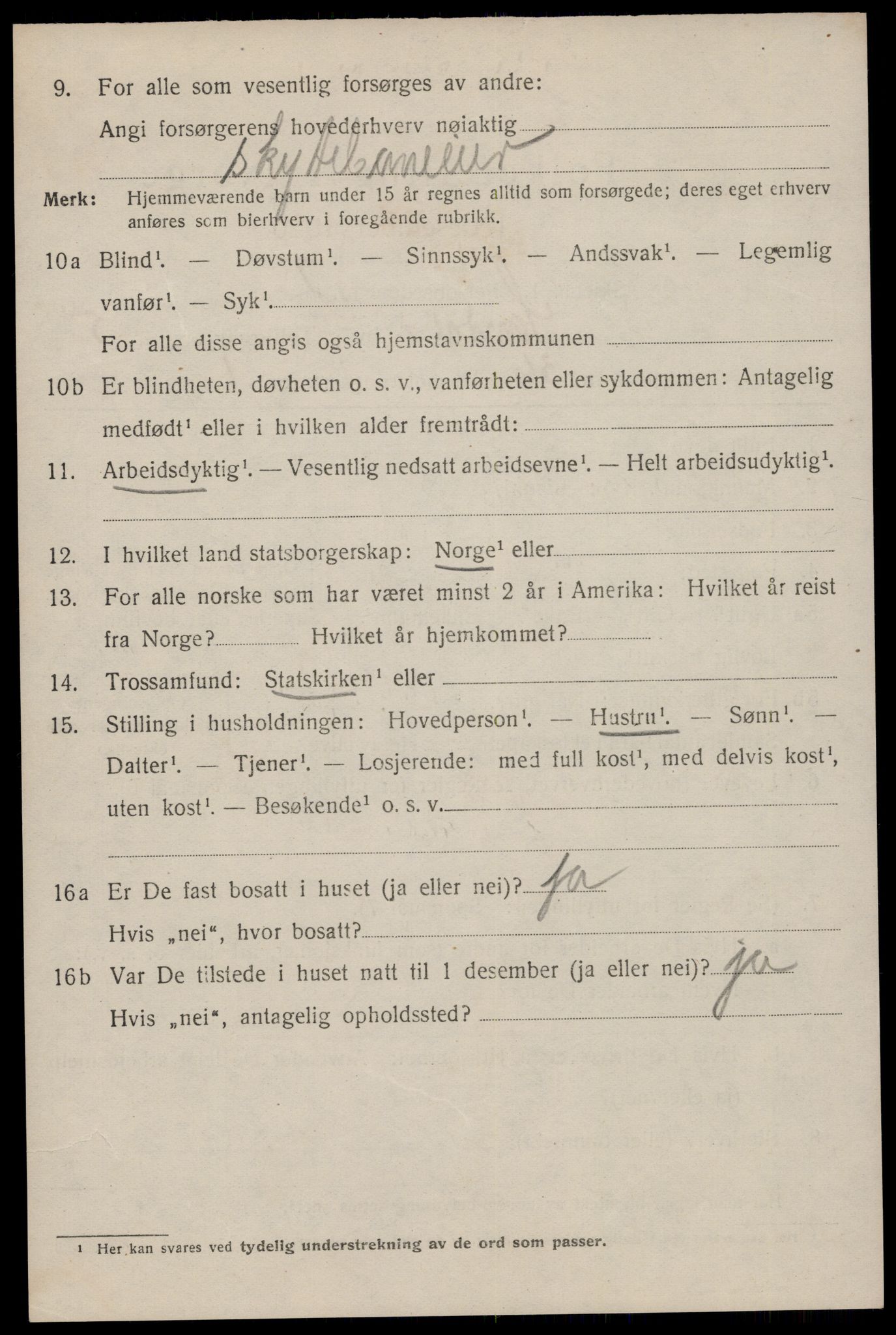 SAST, 1920 census for Sandnes, 1920, p. 5127