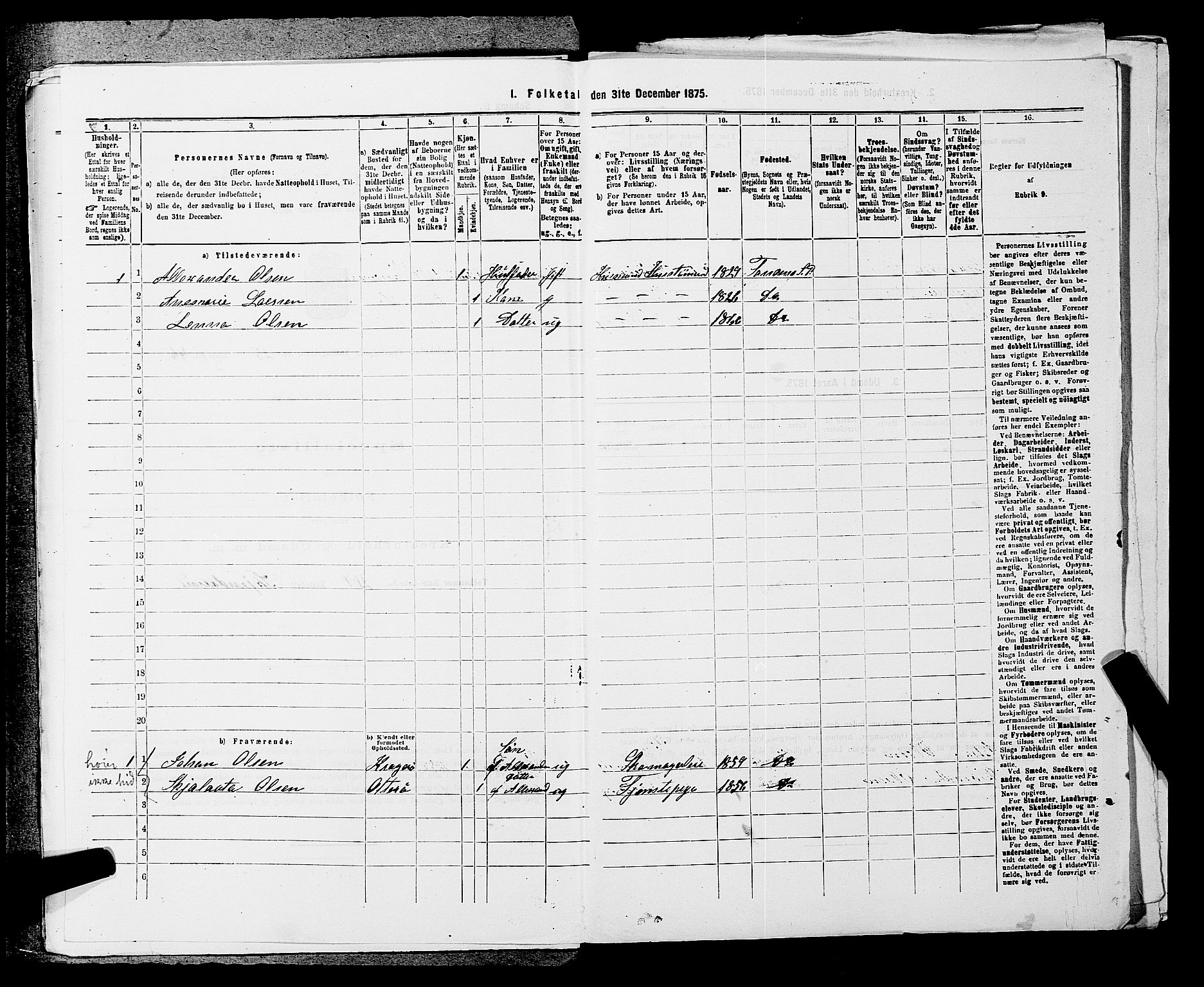 SAKO, 1875 census for 0816P Sannidal, 1875, p. 2007