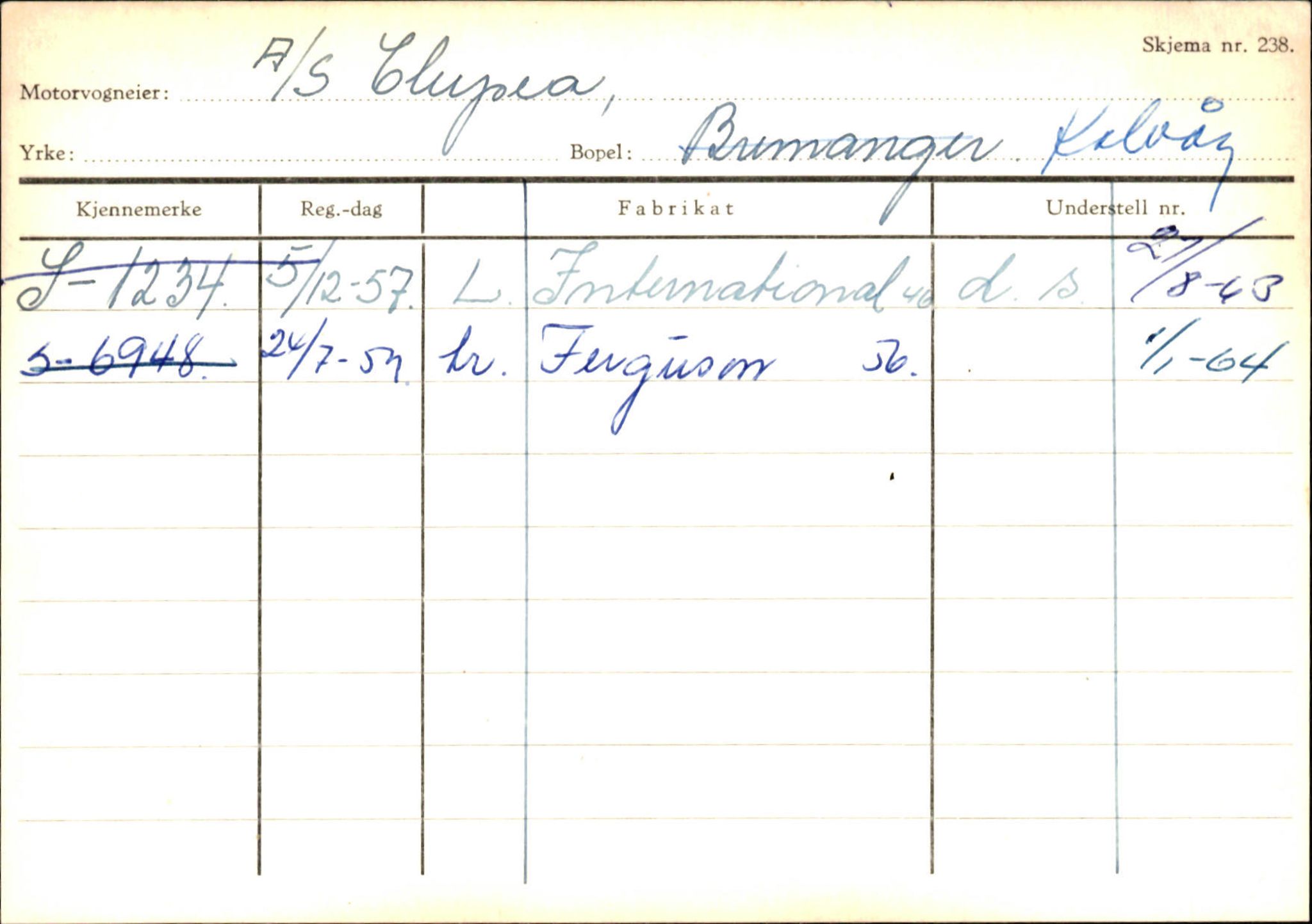 Statens vegvesen, Sogn og Fjordane vegkontor, SAB/A-5301/4/F/L0133: Eigarregister Bremanger A-Å. Gaular A-H, 1945-1975, p. 159