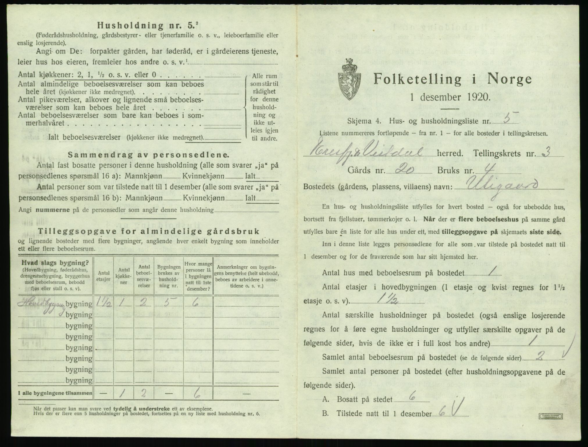 SAT, 1920 census for Eresfjord og Vistdal, 1920, p. 241