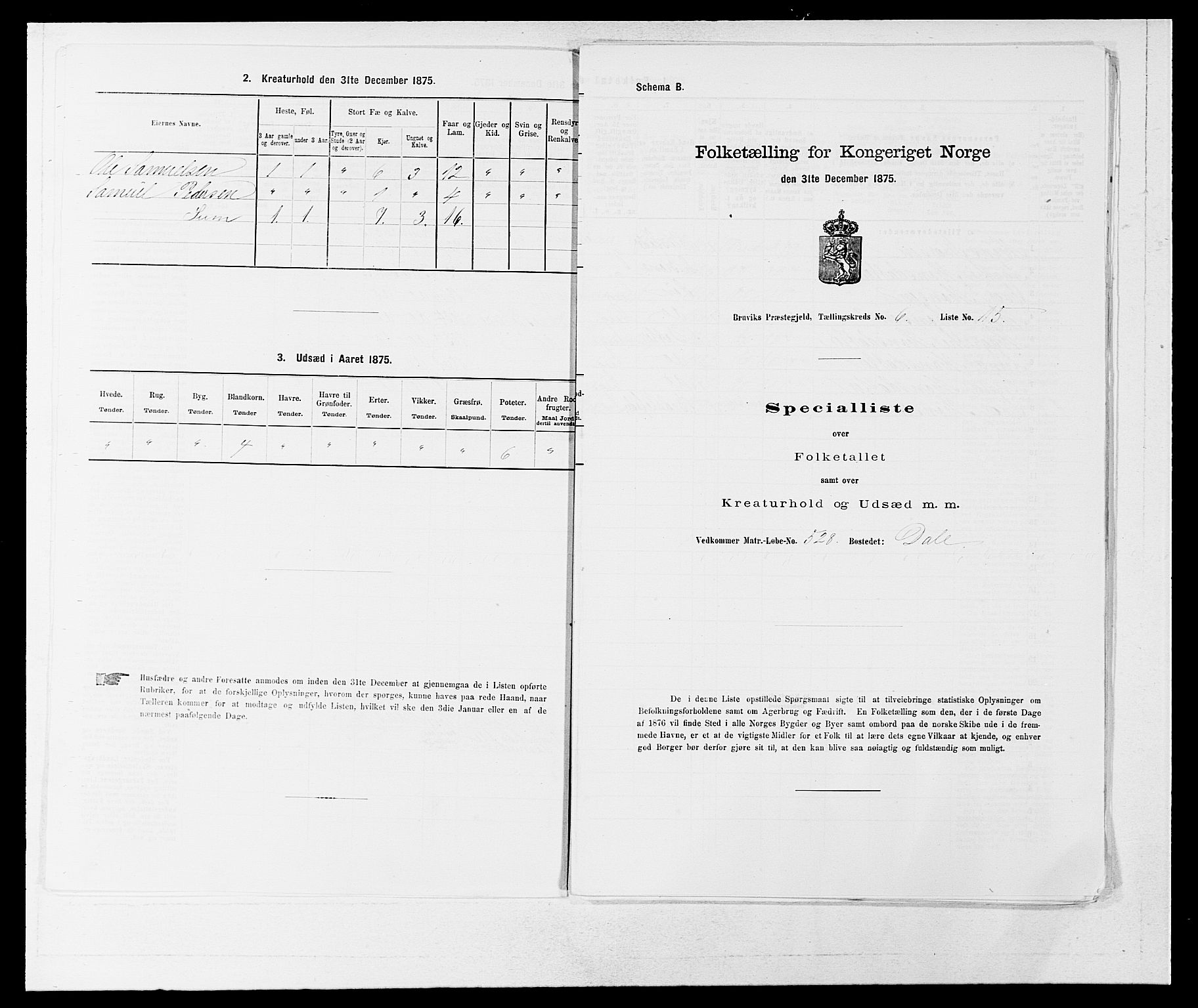 SAB, 1875 census for 1251P Bruvik, 1875, p. 467