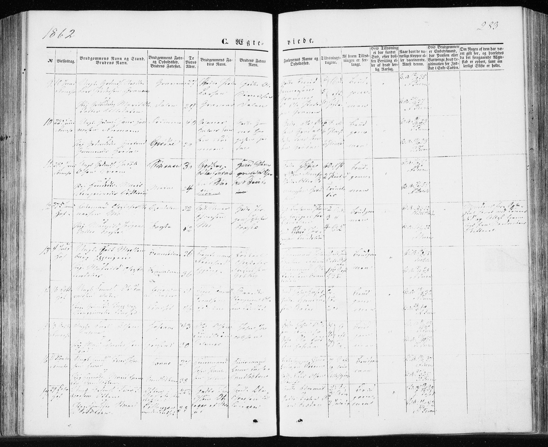 Ministerialprotokoller, klokkerbøker og fødselsregistre - Møre og Romsdal, AV/SAT-A-1454/590/L1013: Parish register (official) no. 590A05, 1847-1877, p. 283