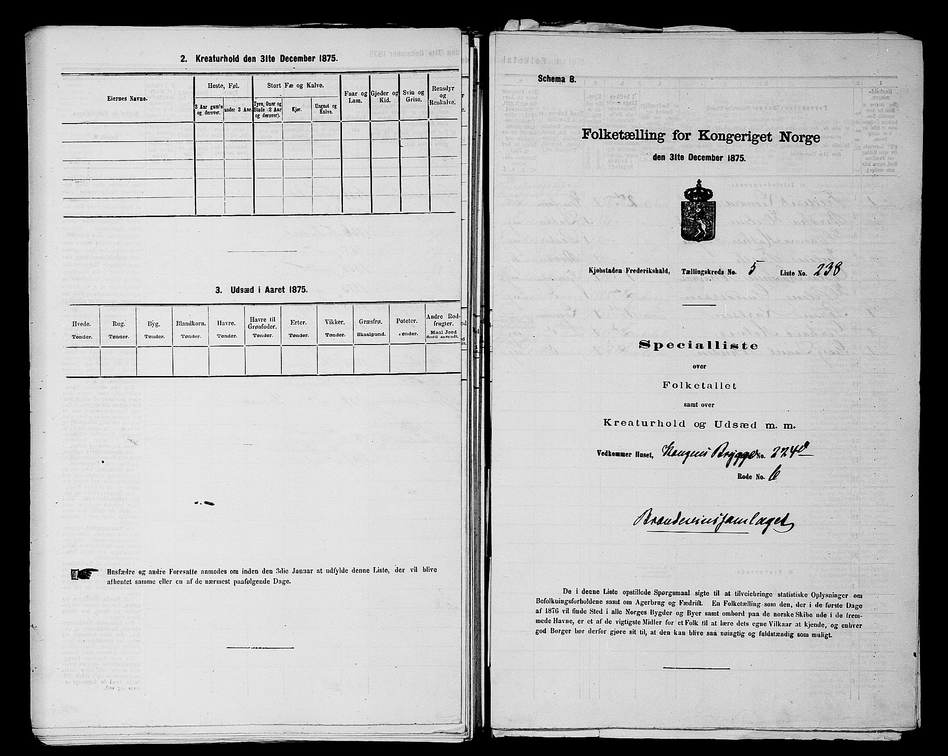 RA, 1875 census for 0101P Fredrikshald, 1875, p. 568