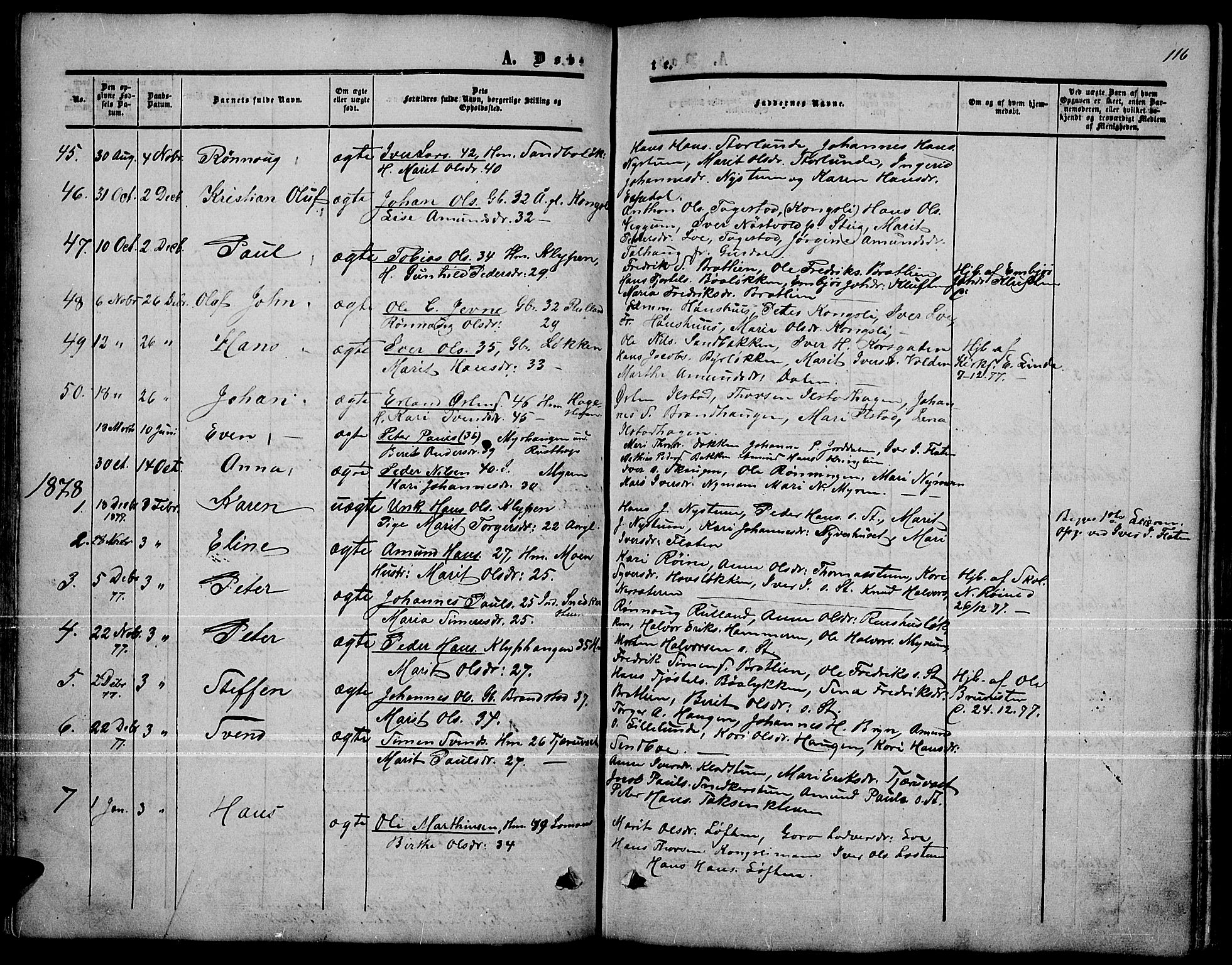 Nord-Fron prestekontor, AV/SAH-PREST-080/H/Ha/Hab/L0001: Parish register (copy) no. 1, 1851-1883, p. 116