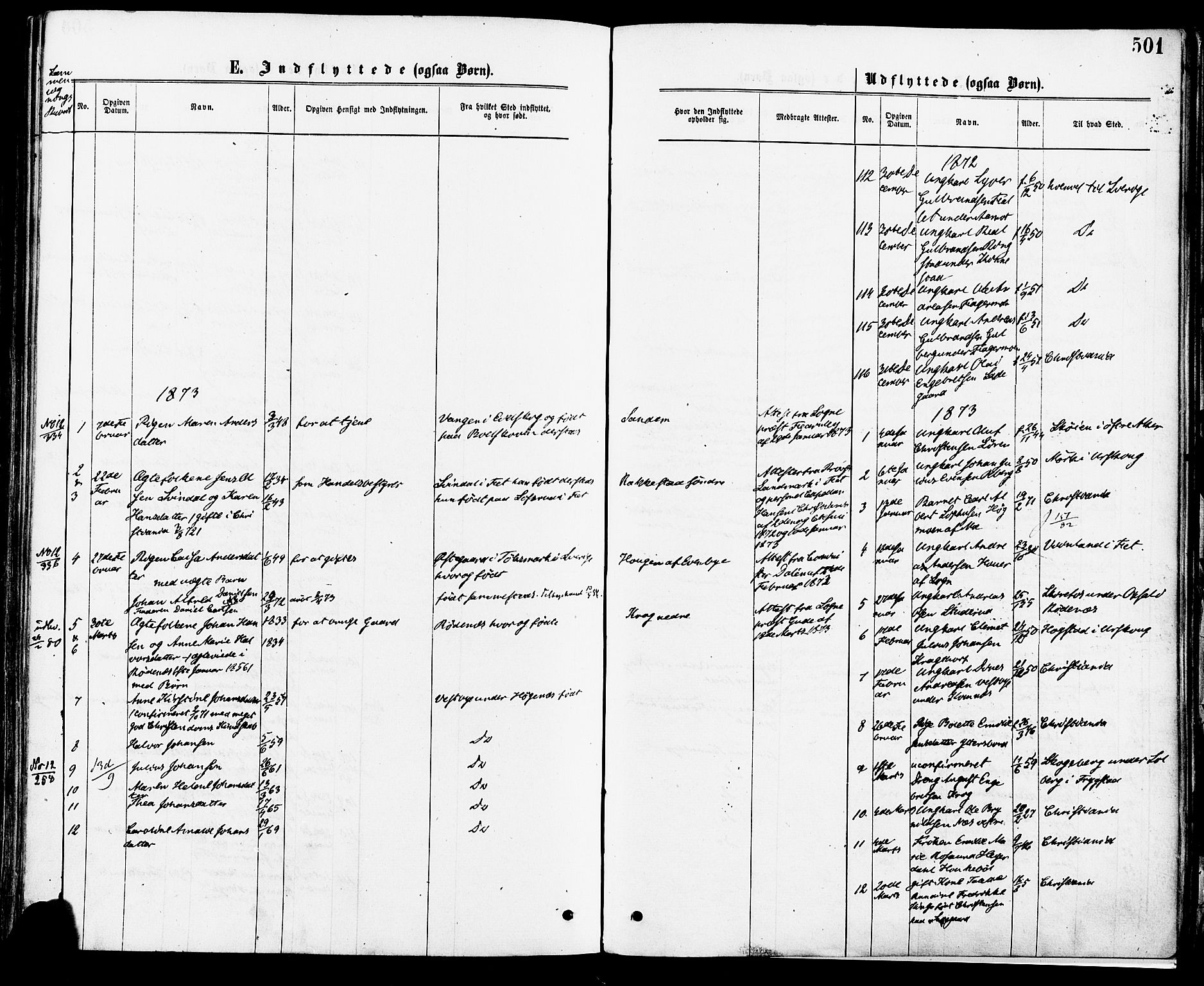 Høland prestekontor Kirkebøker, AV/SAO-A-10346a/F/Fa/L0012.a: Parish register (official) no. I 12A, 1869-1879, p. 501