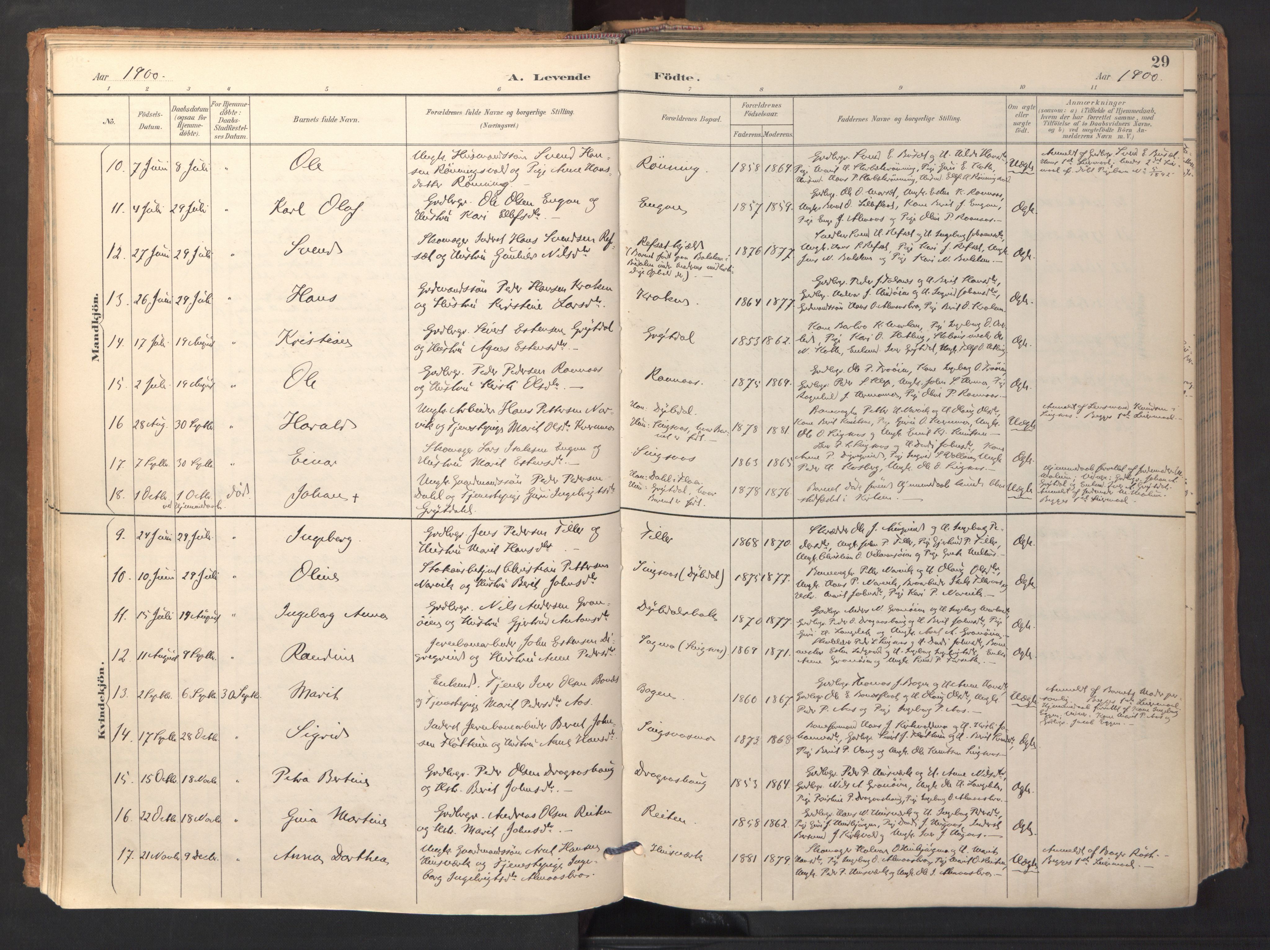 Ministerialprotokoller, klokkerbøker og fødselsregistre - Sør-Trøndelag, SAT/A-1456/688/L1025: Parish register (official) no. 688A02, 1891-1909, p. 29