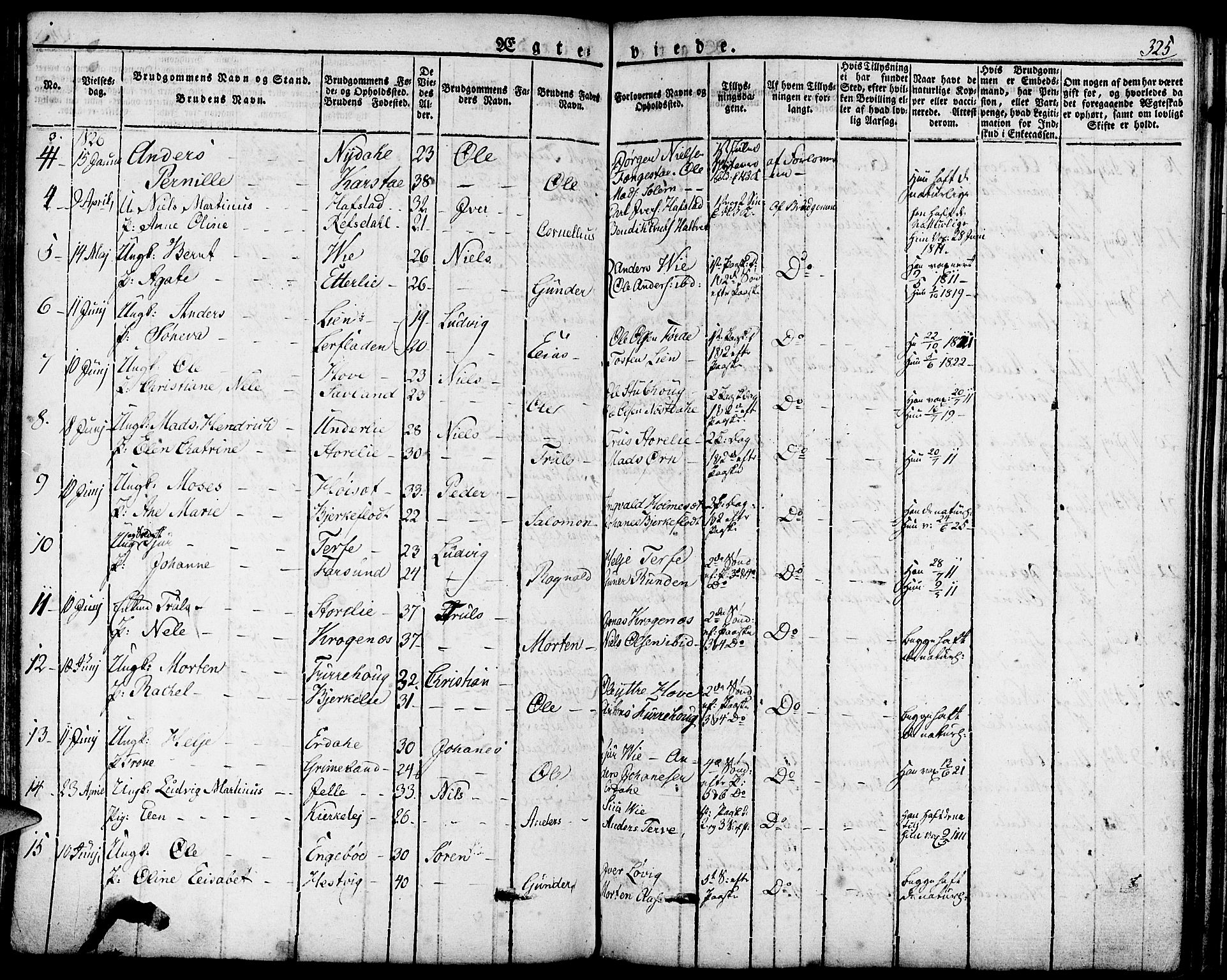 Førde sokneprestembete, SAB/A-79901/H/Haa/Haaa/L0006: Parish register (official) no. A 6, 1821-1842, p. 325